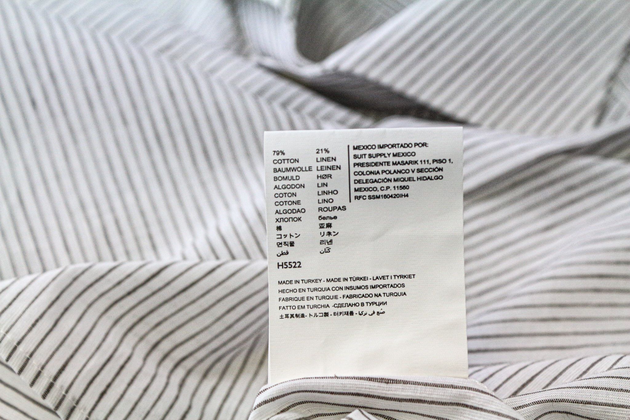 Suitsupply ~XS White Cotton Linen Striped Long Sleeve Shirt 77288 Size US XS / EU 42 / 0 - 7 Thumbnail