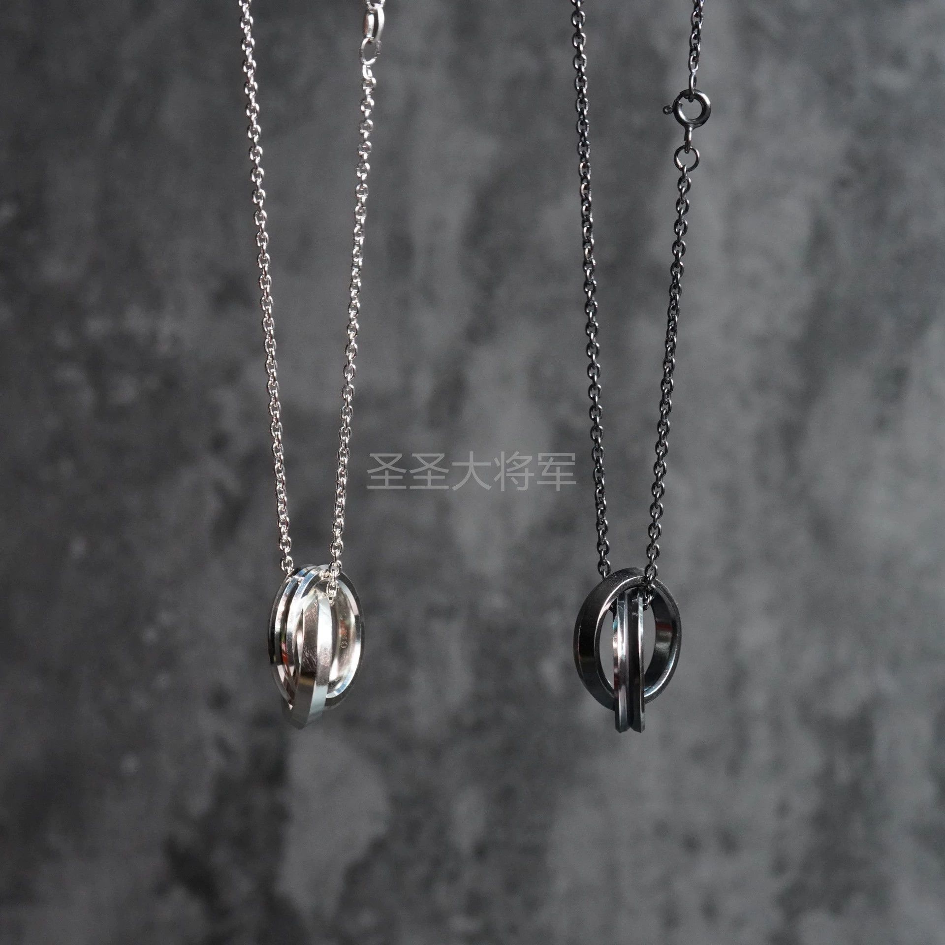 Chin Teo Multi-Color Interlocking Ring Pendant Necklace Size ONE SIZE - 1 Thumbnail