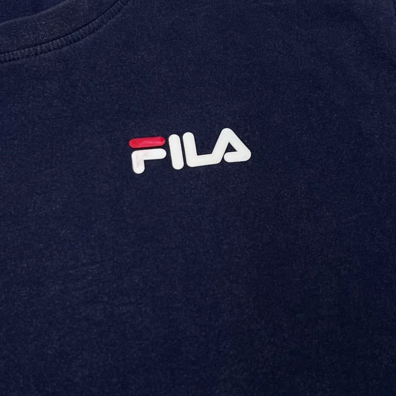 Fila FILA Classic Basic Mini Logo Spellout Graphic Cotton Navy Blue T-Shirt XL Mens Size US XL / EU 56 / 4 - 4 Thumbnail