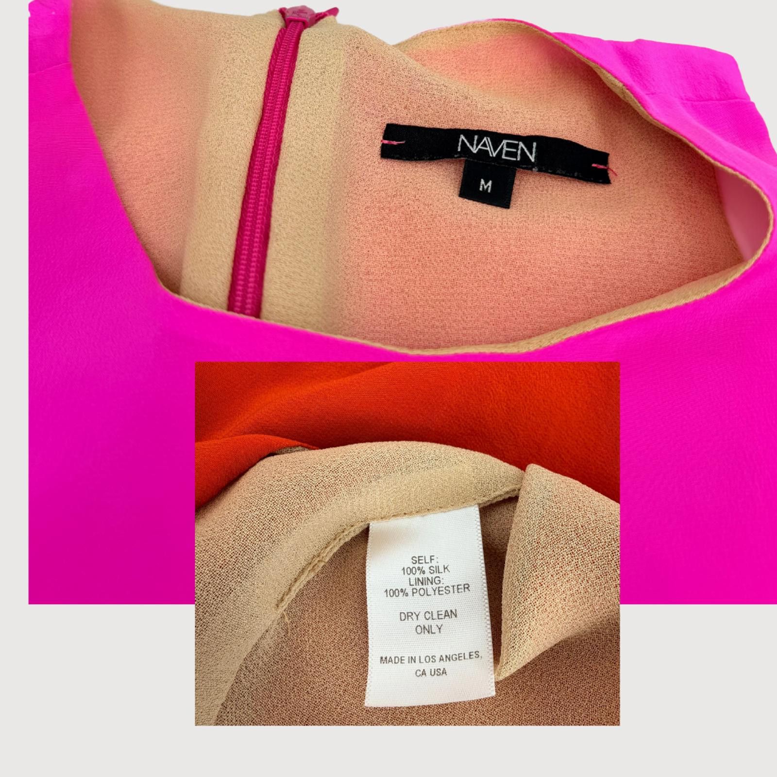 Other Naven Silk Cut Out Colorblock Dress Fuchsia/Red Size M Size M / US 6-8 / IT 42-44 - 4 Thumbnail