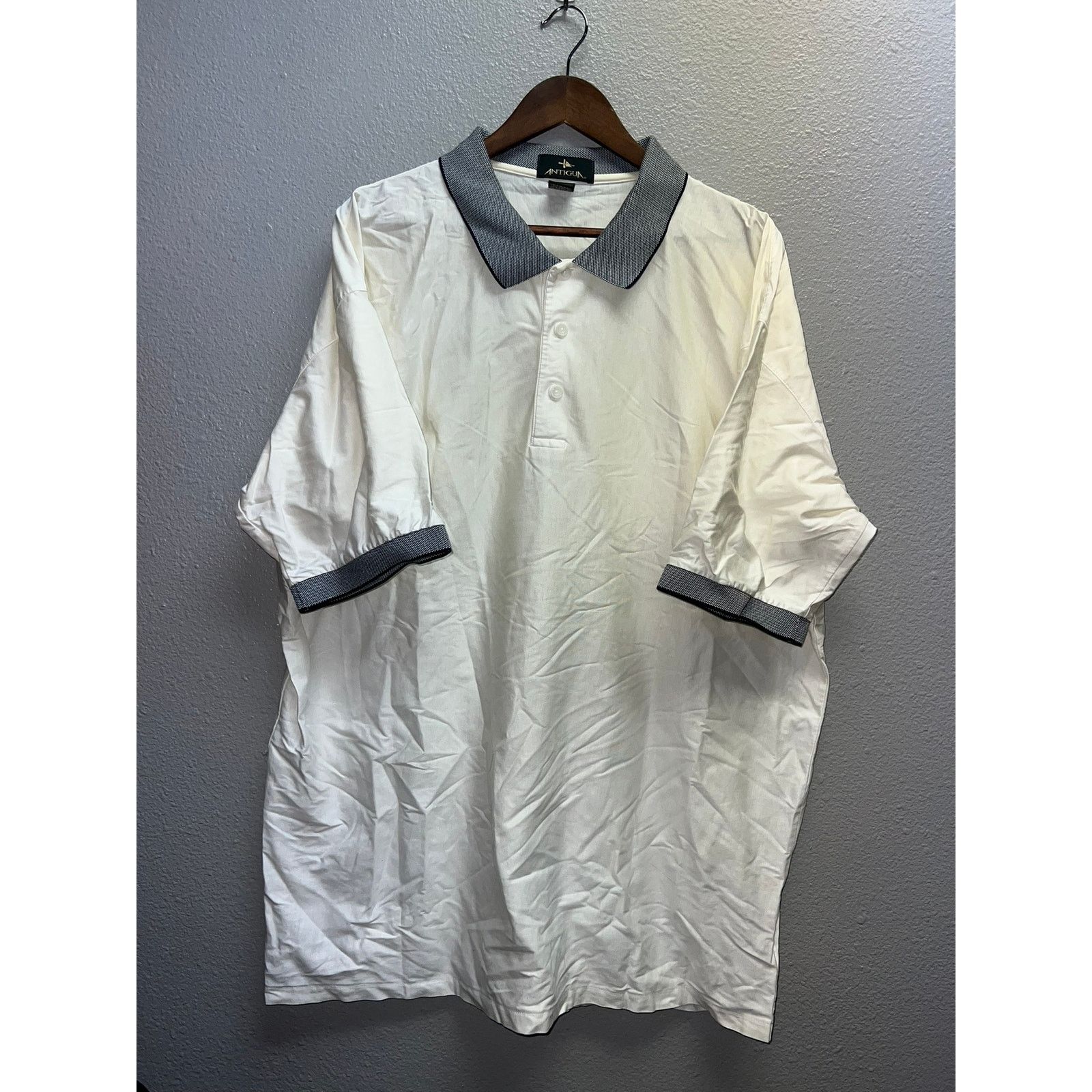Antigua Vintage Antigua Polo Shirt White Checkered Sleeves Top 2XL Size US XXL / EU 58 / 5 - 1 Thumbnail