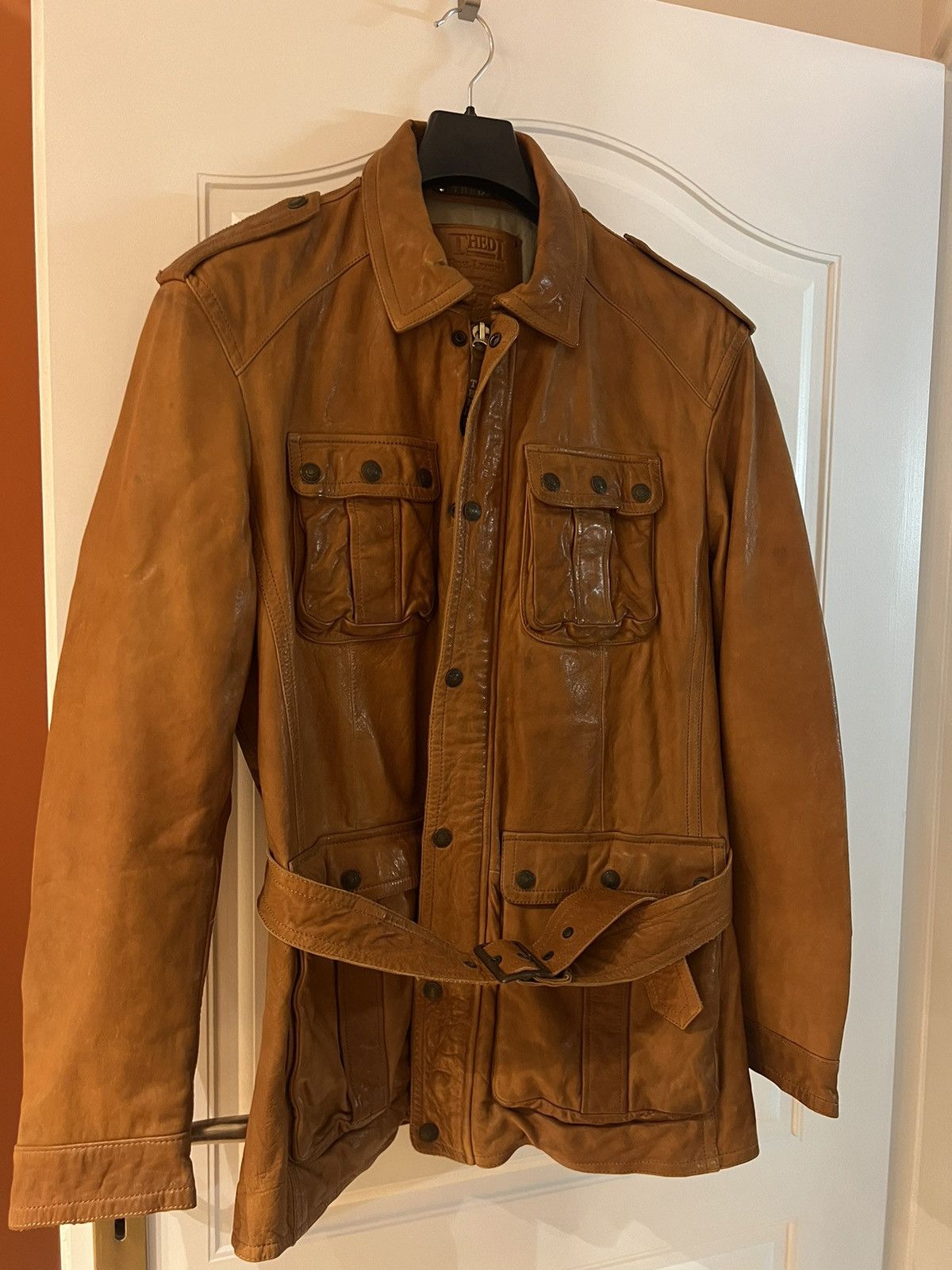 Handcrafted Thedi Leather Jacket – Size L