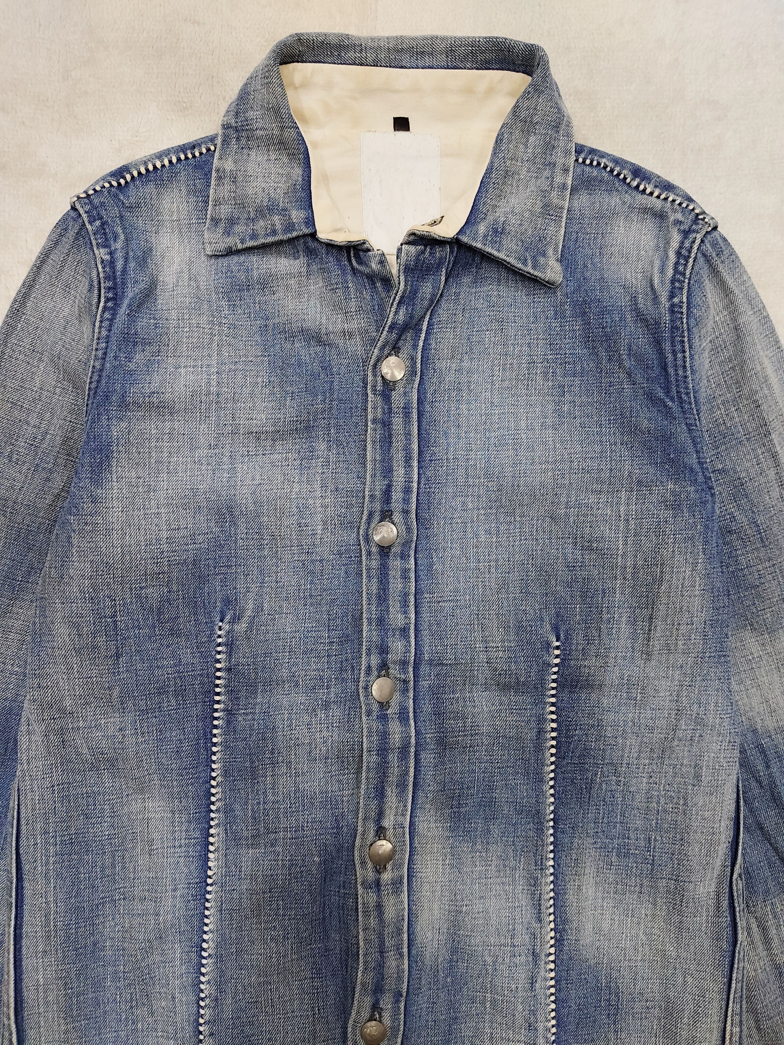 Japanese Brand One Gravity🇯🇵Minimalist Experimental Stitched Denim Jacket Size US S / EU 44-46 / 1 - 2 Thumbnail