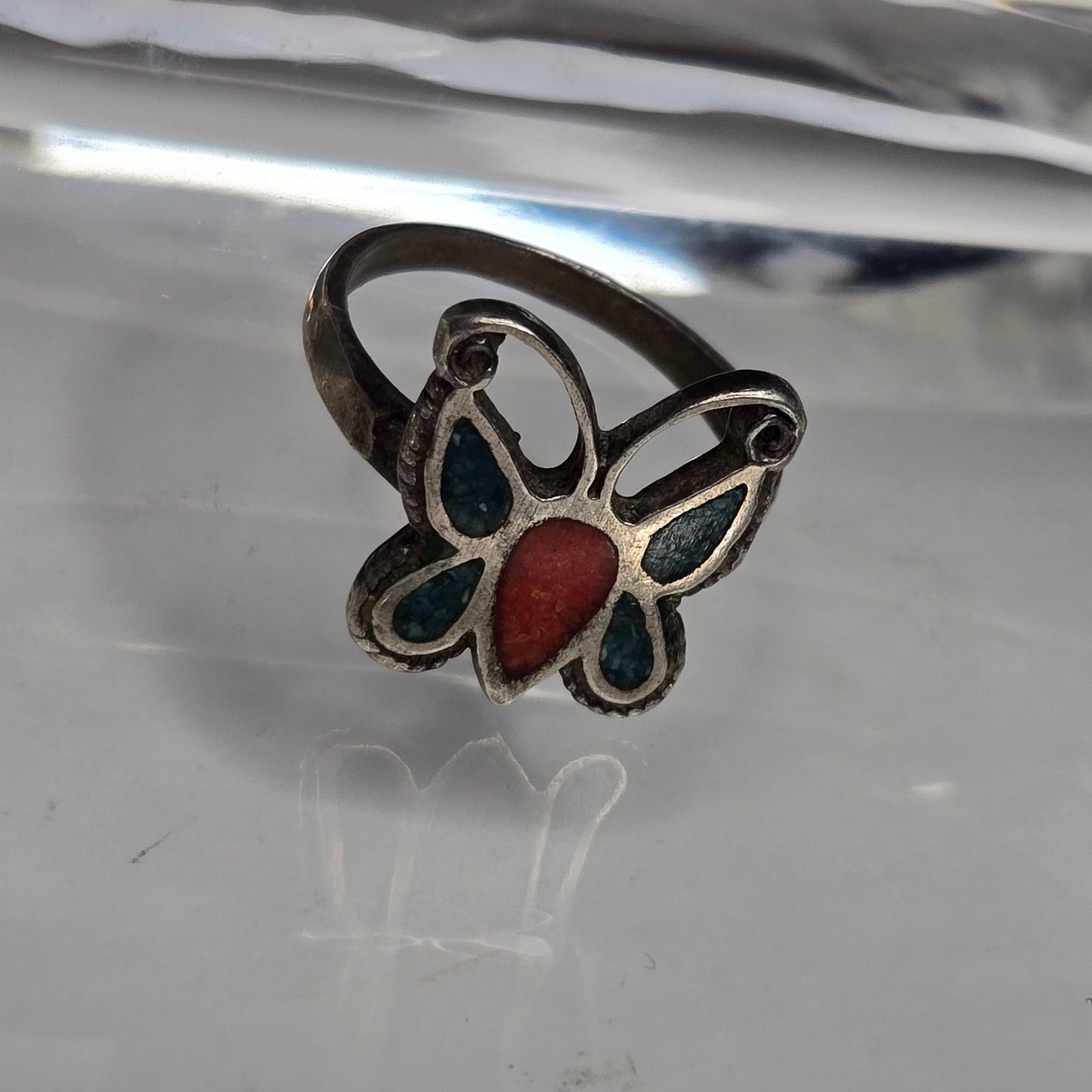 18 East Navajo Sterling Silver Butterfly Ring - Southwestern Style Size ONE SIZE - 11 Thumbnail