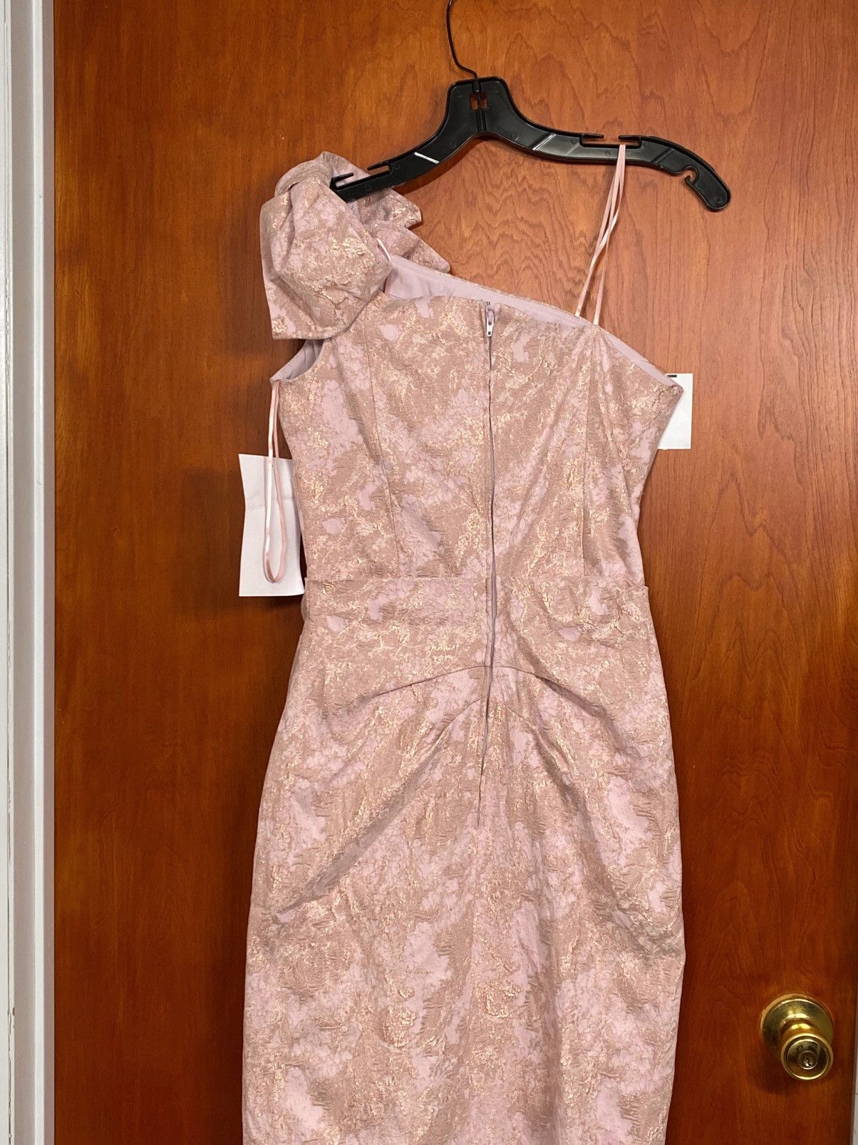 Other Teri Jon Metallic Jacquard One-Shoulder Column Gown size 10 Size L / US 10 / IT 46 - 7 Thumbnail
