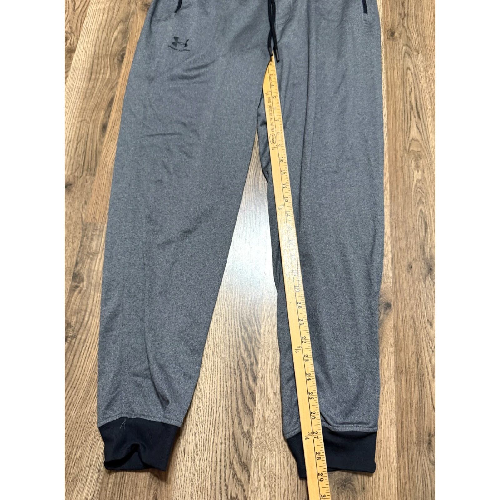 Under Armour Under Armour Pants, Men’s Large, Gray Black, Sweatpants, Inseam 29", Logo, Regular Rise, 41" Length, Sports, Casual, 41" Length Size US 33 - 6 Thumbnail