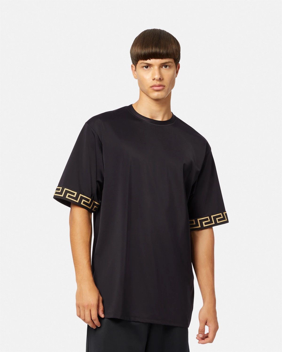 Versace RARE Versace Greca-trim T shirt Tee Black Size US M / EU 48-50 / 2 - 17 Thumbnail