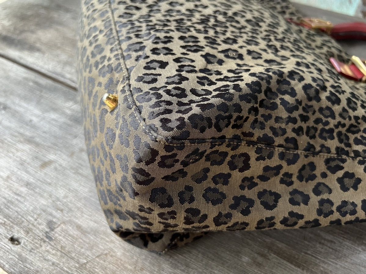 Fendi Vintage FENDI Leopard Hand Bag Nylon Leather Brown Red Size ONE SIZE - 10 Thumbnail