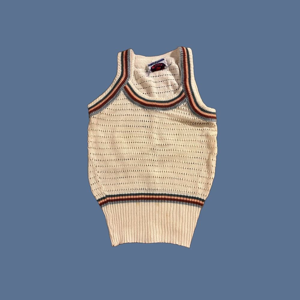 Vintage VINTAGE Kitty Hawk Knit Tank Top Women’s Small Ivory 90s Size S / US 4 / IT 40 - 1 Thumbnail