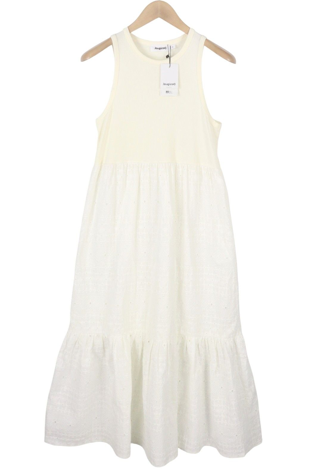 Desigual VEST LOURDES XL Off White Textured Midi Dress 89014 Size XL / US 12-14 / IT 48-50 - 4 Thumbnail