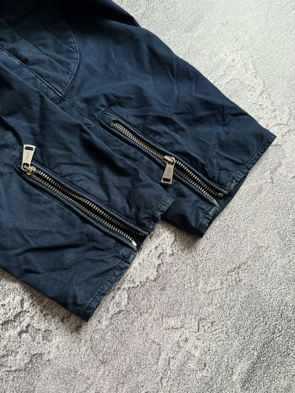 Polo Ralph Lauren × Vintage Polo Ralph Lauren XXL zip bomber style denim bike jacket 00s Size US XXL / EU 58 / 5 - 17 Thumbnail
