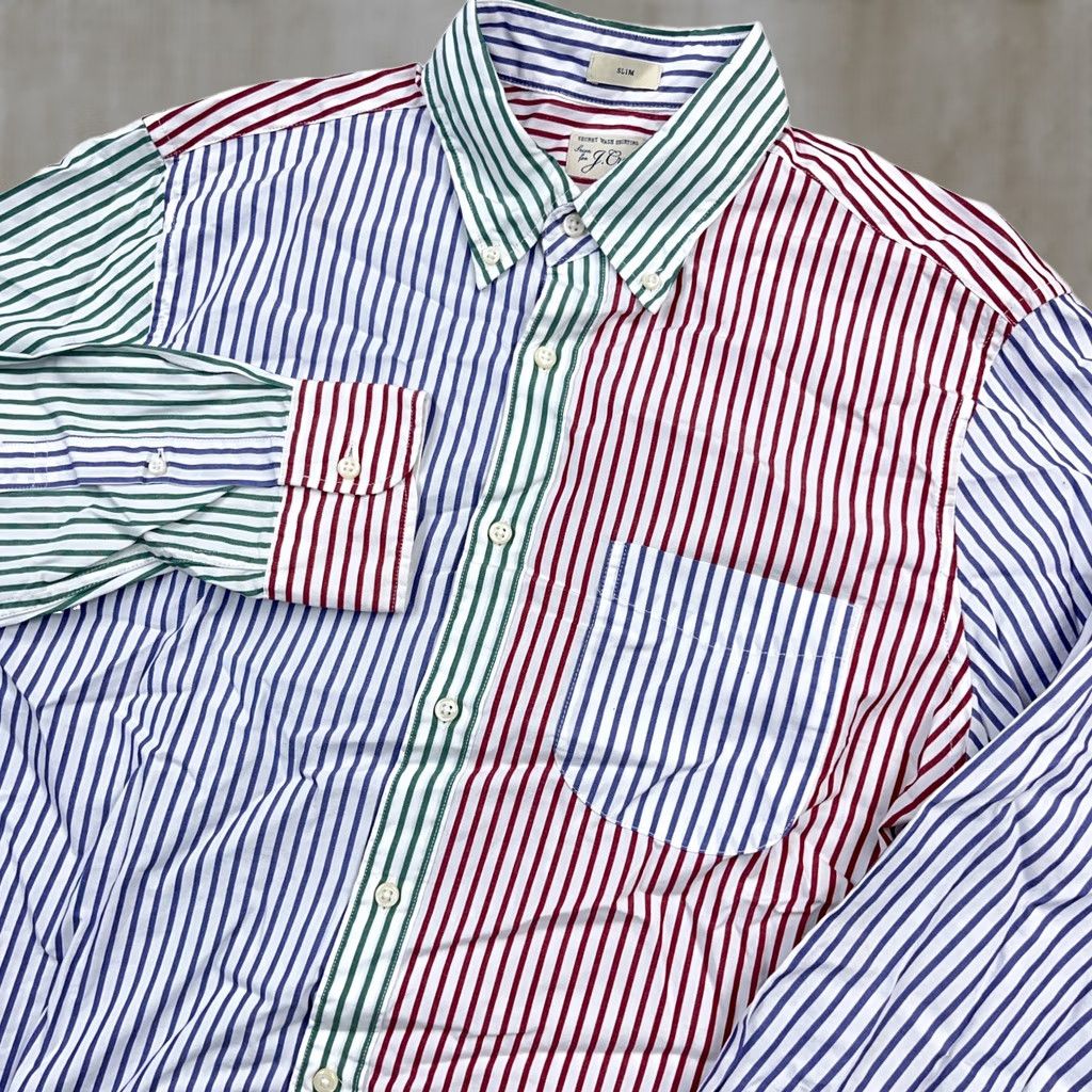 J.Crew J.CREW Shirt Men M Slim Fit Colorblock Button Up Multicolor Striped 2 Ply Poplin Preppy Casual Modern Size US M / EU 48-50 / 2 - 1 Thumbnail