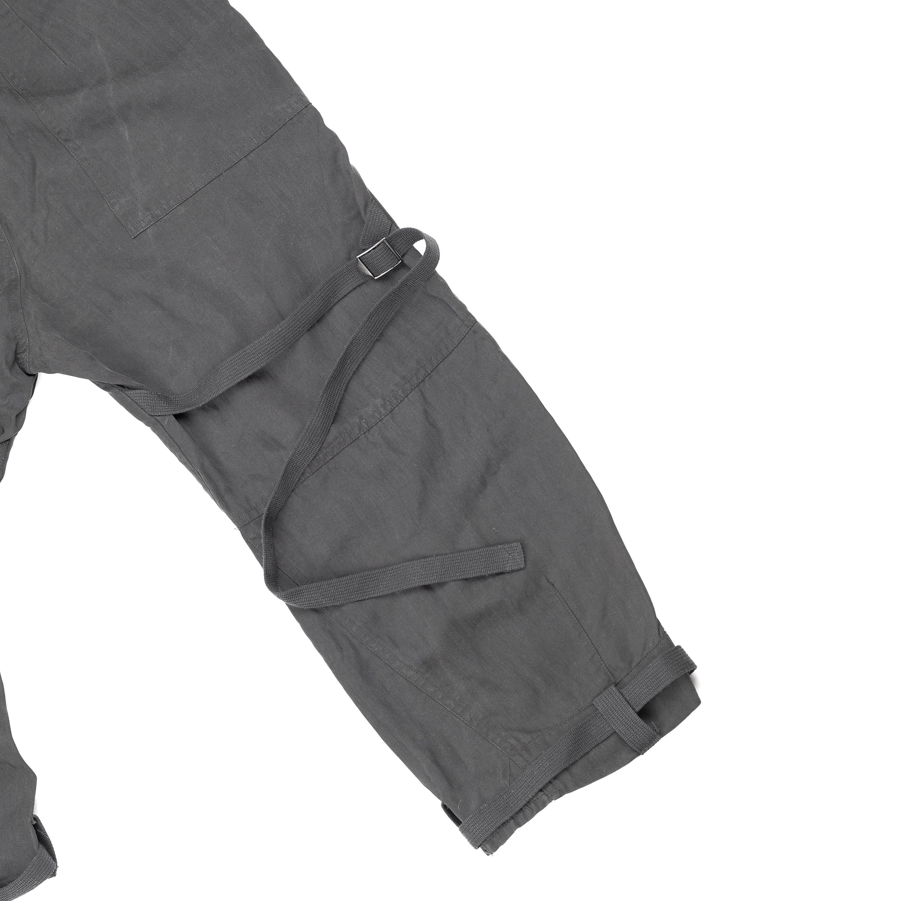 Diesel × Diesel Black Gold Diesel Pinstripe Capri Bondage Cargo Loose Black Pants (S) Size 26" / US 2 / IT 38 - 3 Thumbnail