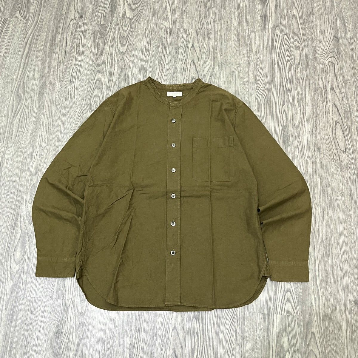 Margaret Howell MHL Open Colar Shirt Army Green Amekaji Style Japanese Size US M / EU 48-50 / 2 - 1 Thumbnail