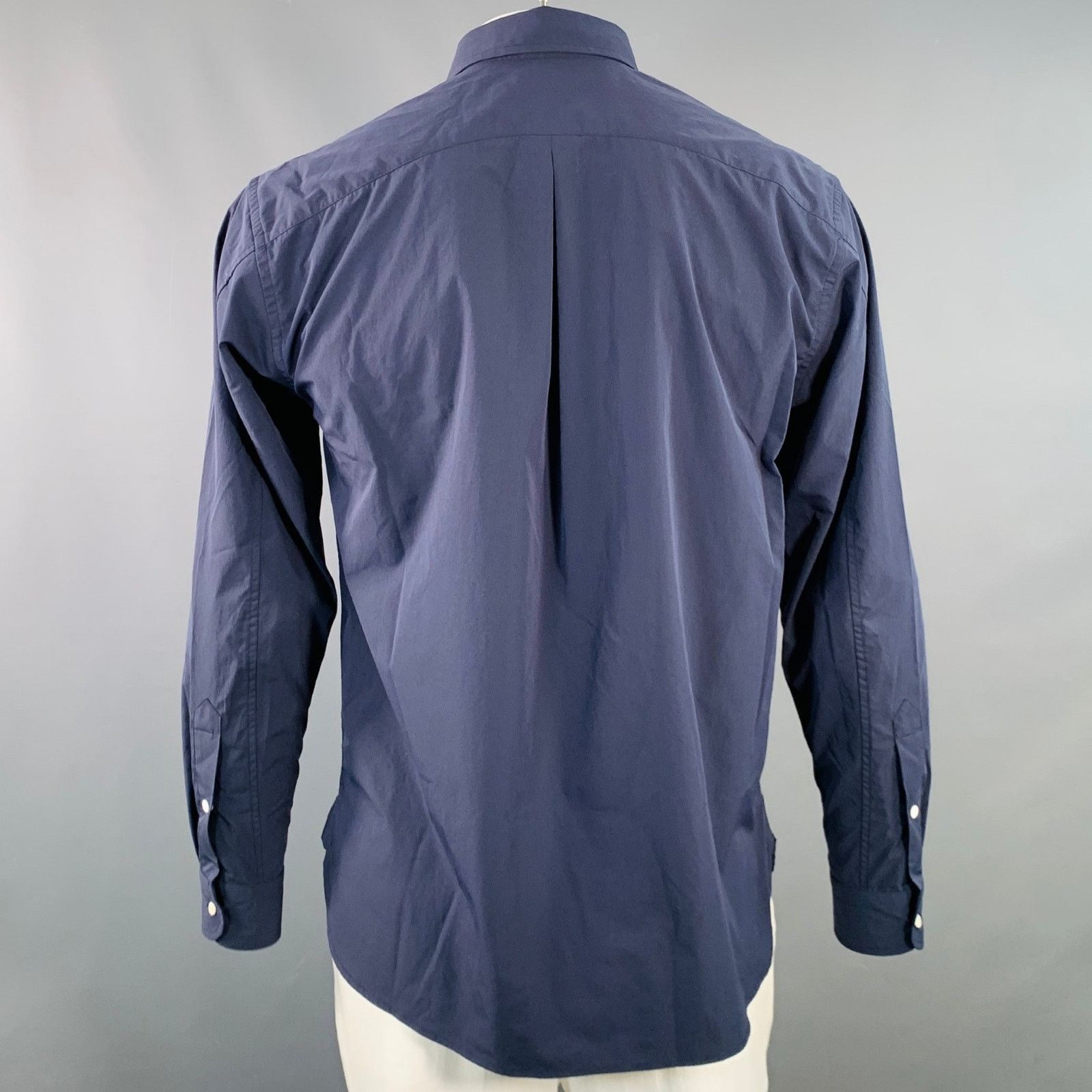 Goldwin Size L Navy Polyester One Pocket Snaps Long Sleeve Shirt Size US L / EU 52-54 / 3 - 3 Thumbnail