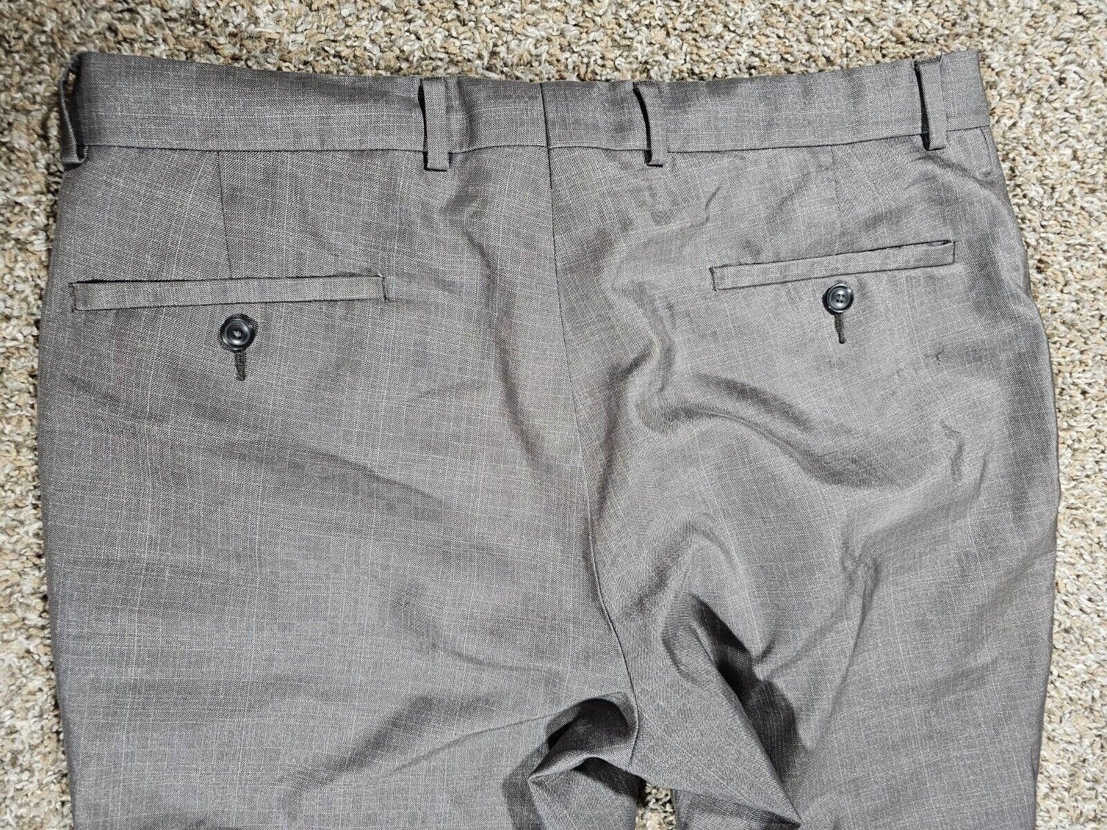 Designer Billy London Pants 36X32 Gray Straight Leg Slacks HEM OUT Size US 36 / EU 52 - 8 Thumbnail