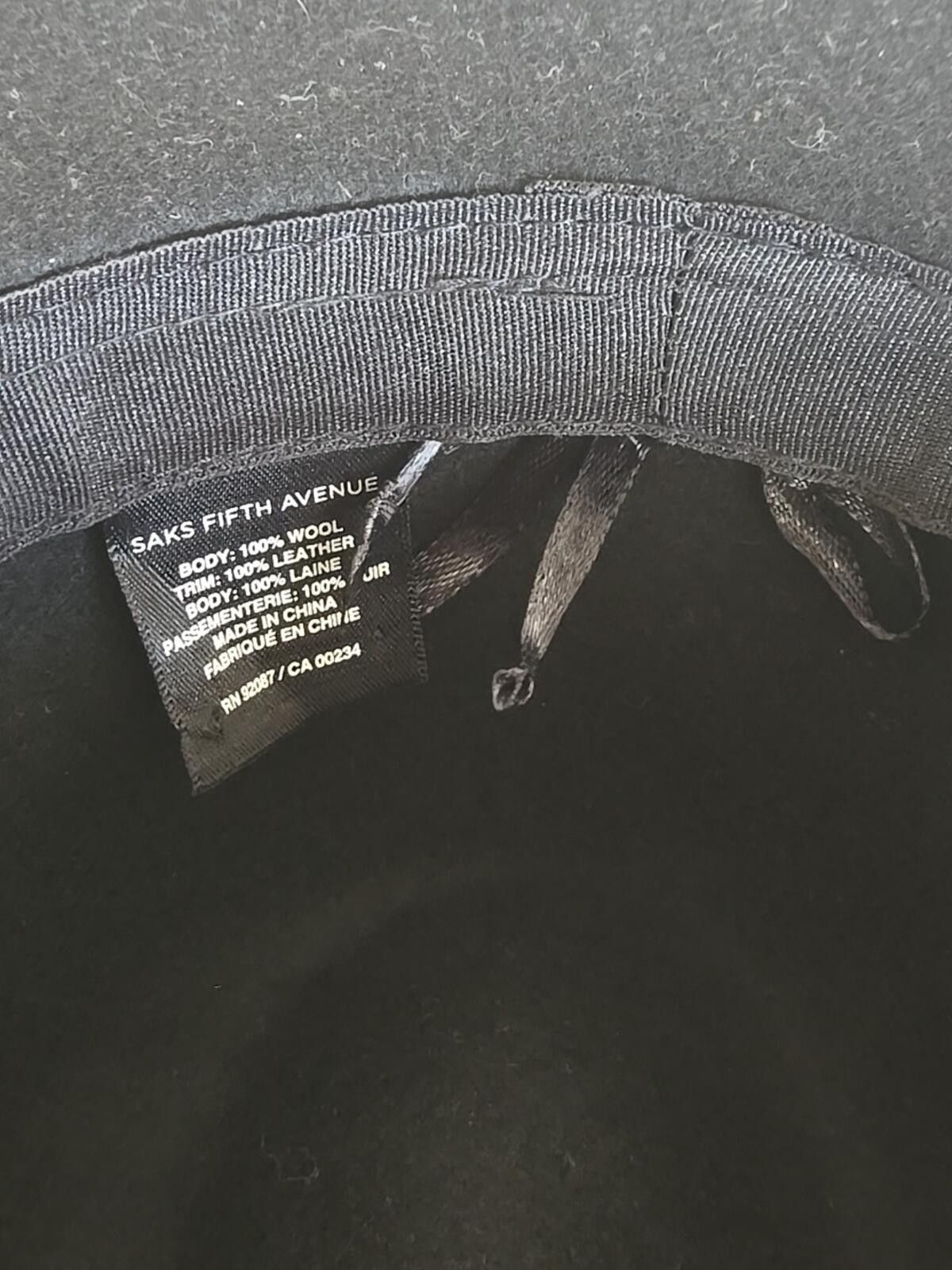 Saks Fifth Avenue Saks Fifth Avenue Fedora Hat Women's 100% Wool Black Size ONE SIZE - 6 Thumbnail