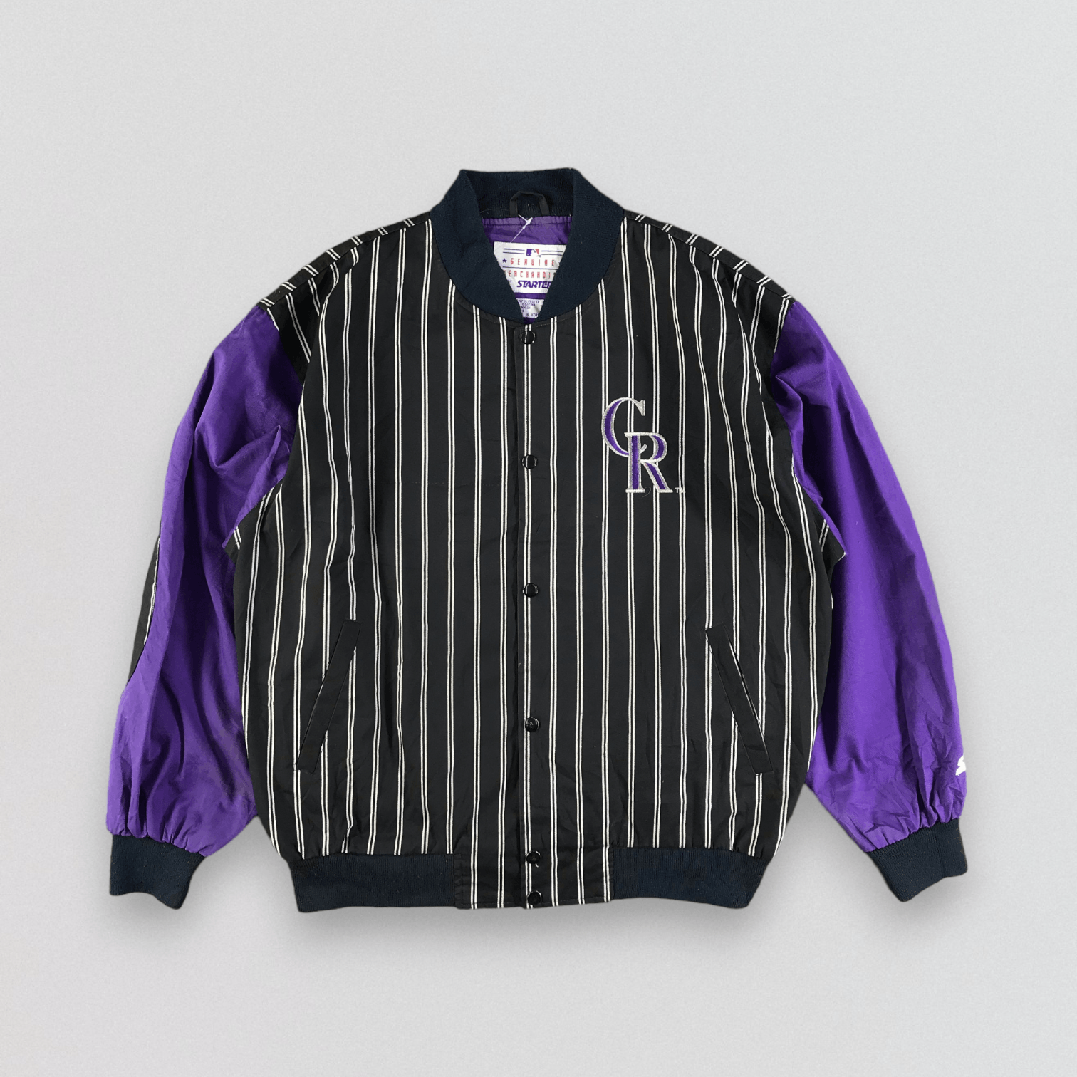 image of Vintage Mlb Colorado Rockies Varsity Jacket in Purple, Men's (Size Large)