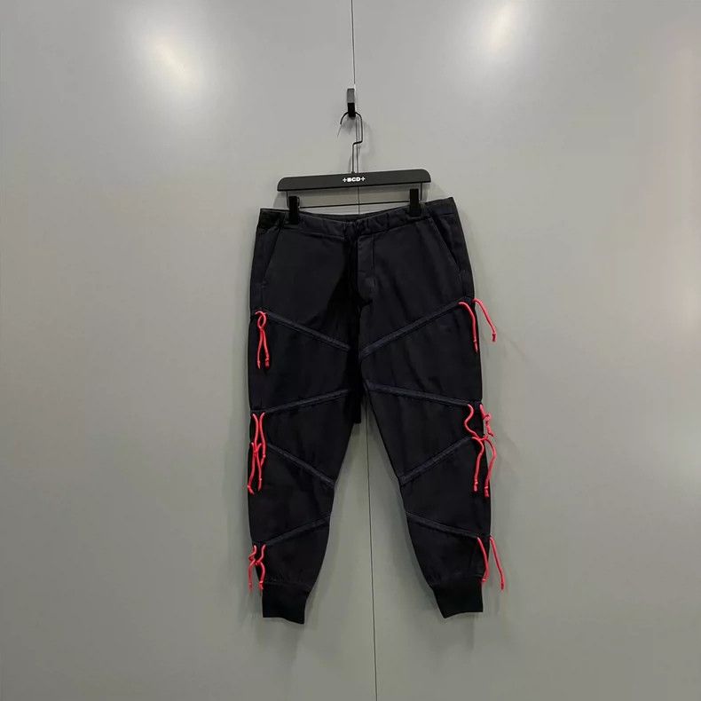 Greg Lauren greg laurenBlack Z-shaped pattern sports pants 2506-Nextarr Size US 36 / EU 52 - 1 Thumbnail