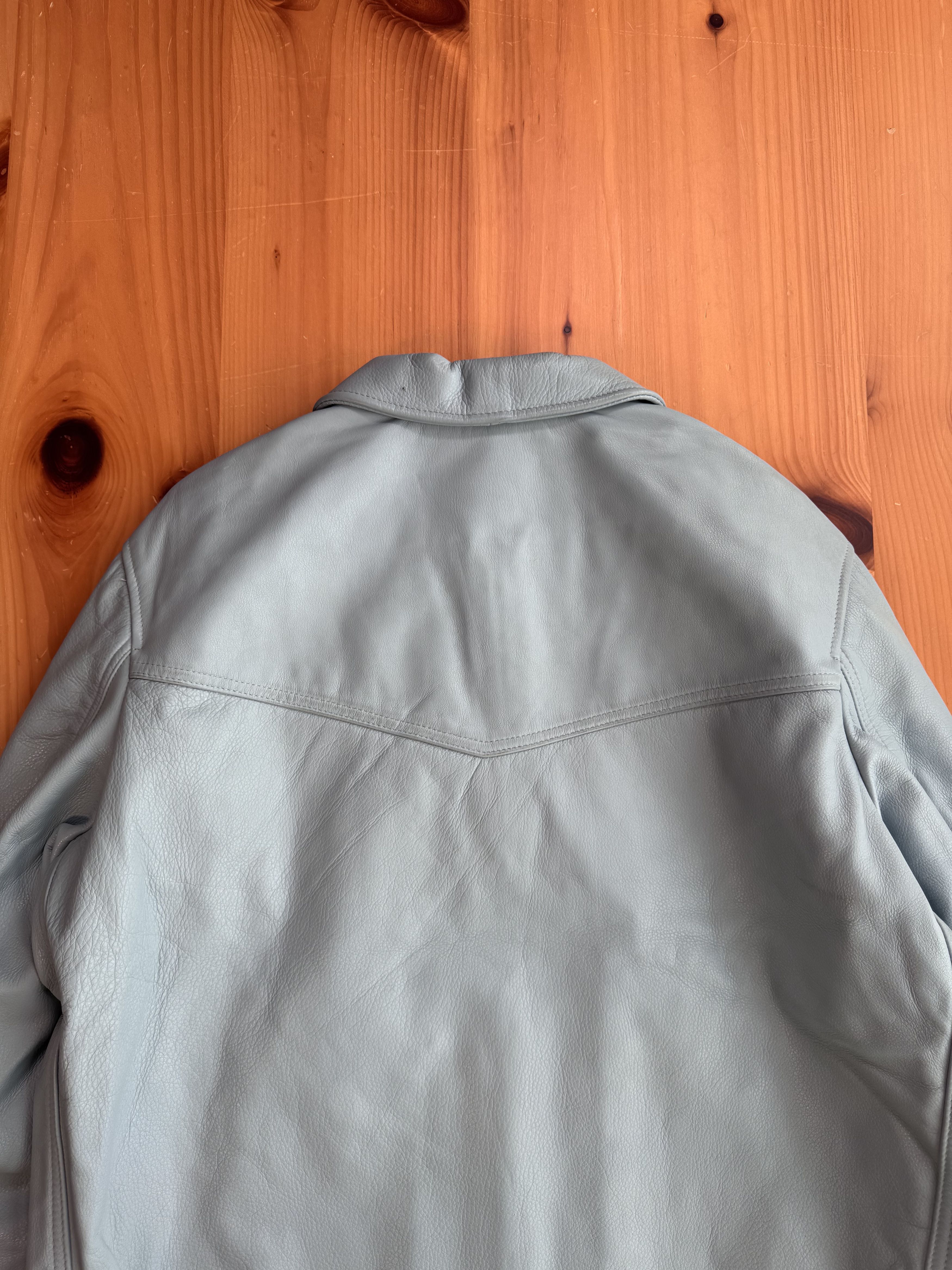 Schott × Supreme FW 2019 Supreme x Schott Blue Leather Bomber Jacket Size US XL / EU 56 / 4 - 16 Thumbnail