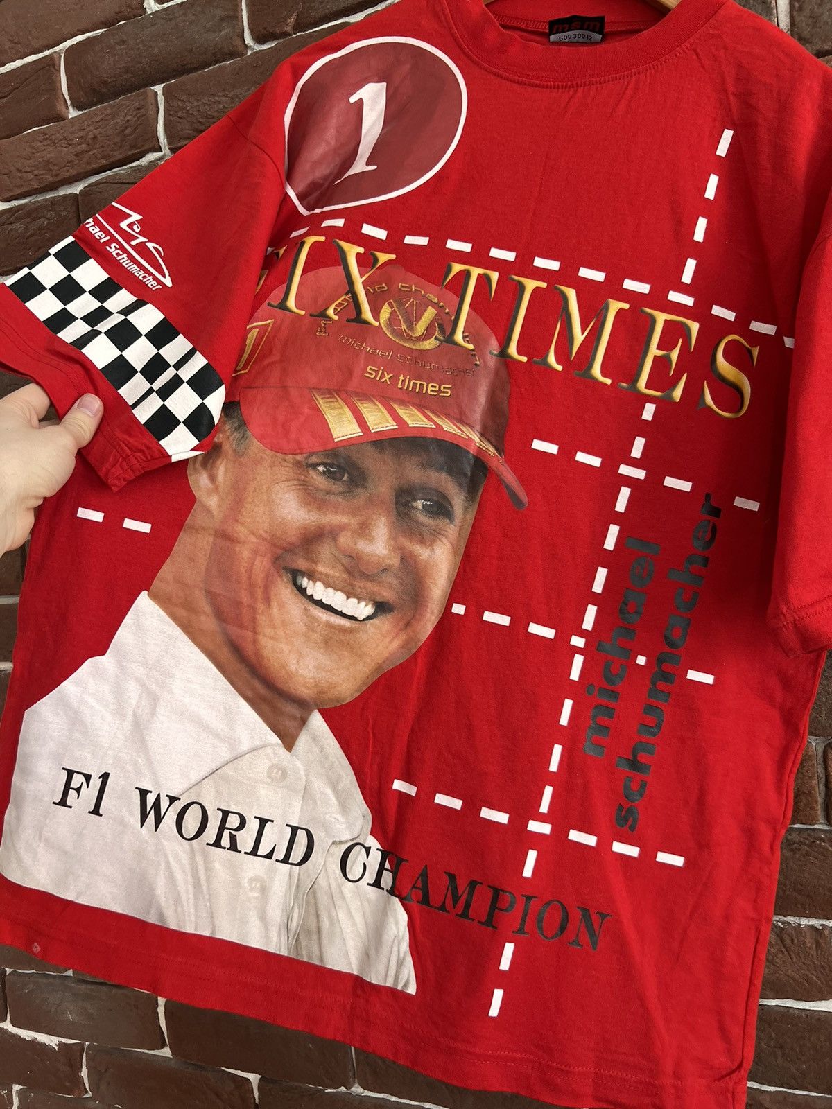 Formula 1 Formula Uno Michael Schumacher Racing Red Tshirt XL Ferrari Size US XL / EU 56 / 4 - 2 Thumbnail