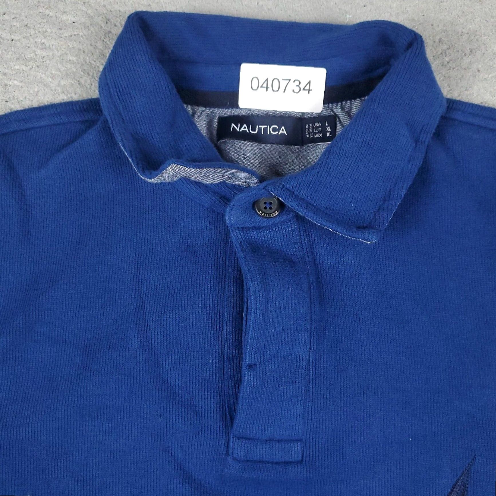 Nautica Nautica Blue Collared Button Pullover Sweater Mens Large Cotton Size US L / EU 52-54 / 3 - 2 Thumbnail