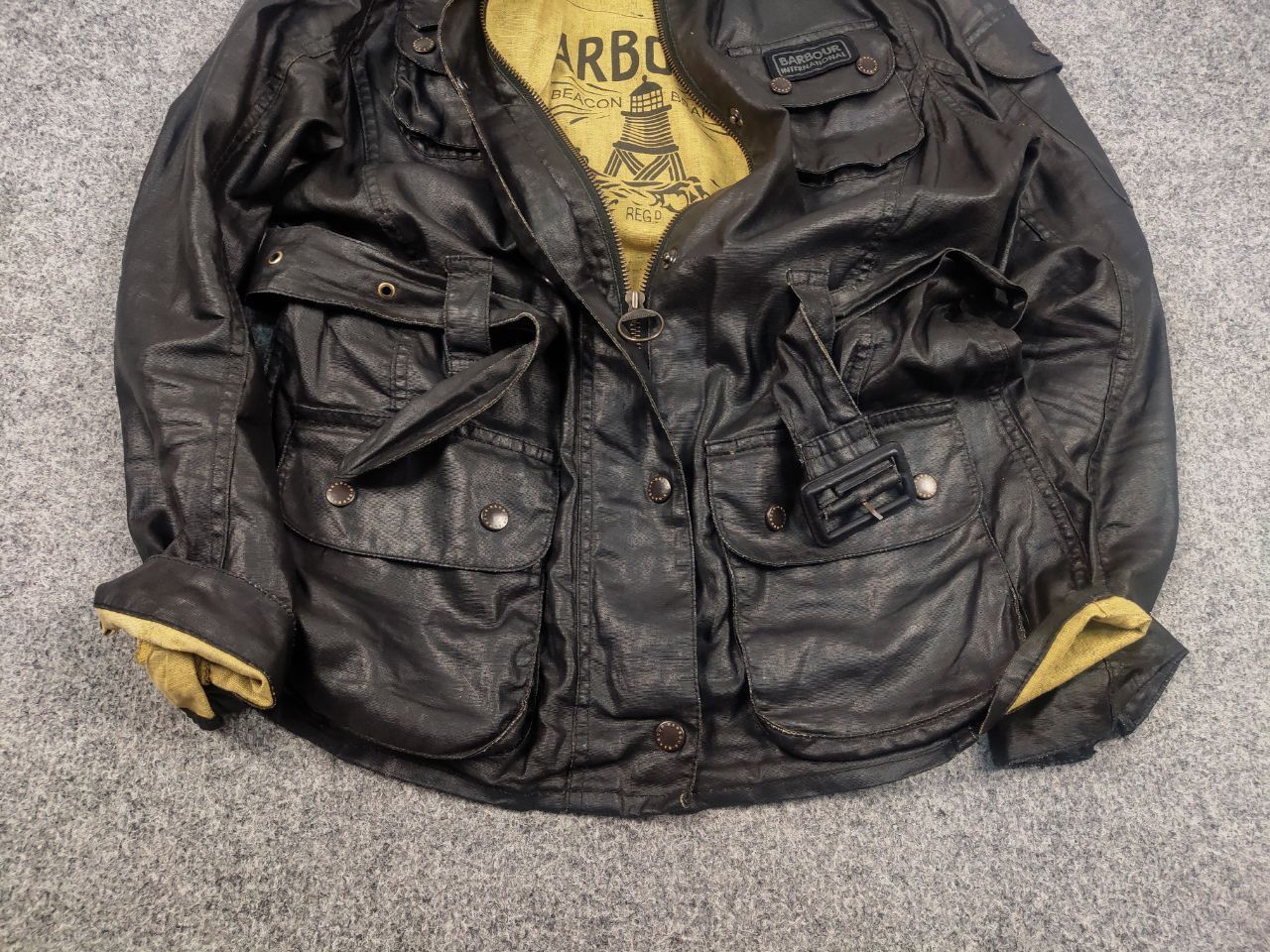 Barbour Barbour International Duralinen Waxed linen Black jacket Size M / US 6-8 / IT 42-44 - 5 Thumbnail