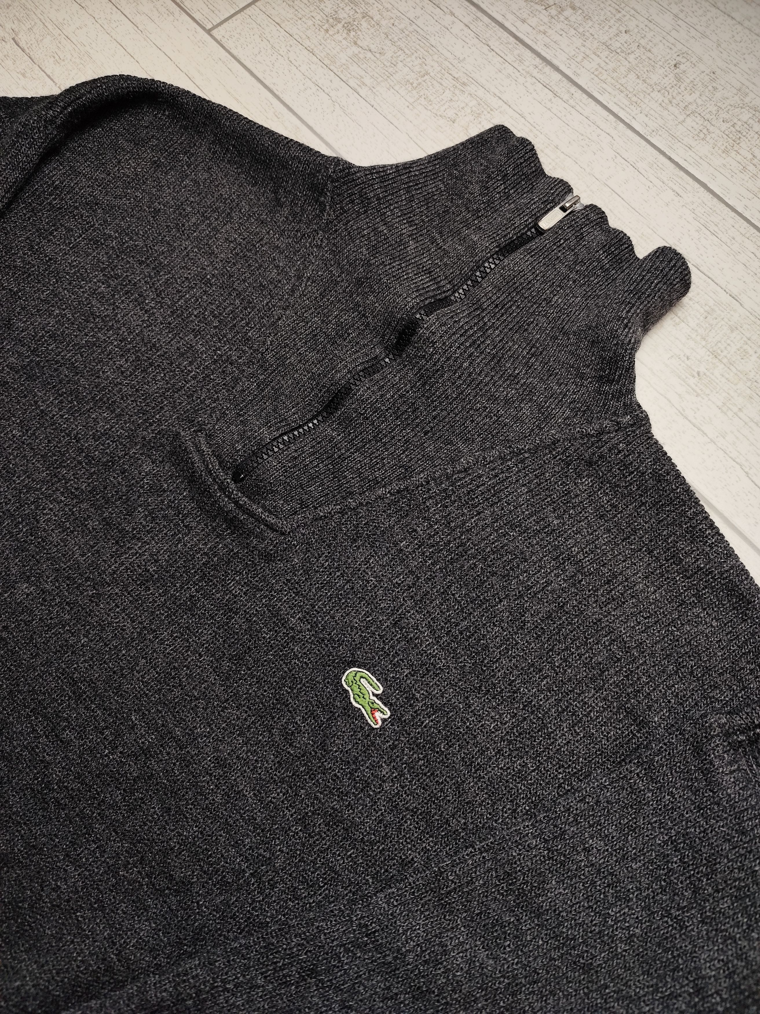 Lacoste × Vintage Vintage Lacoste 1/4 Zip Wool Knit Sweater 90s Old Money Size US L / EU 52-54 / 3 - 2 Thumbnail