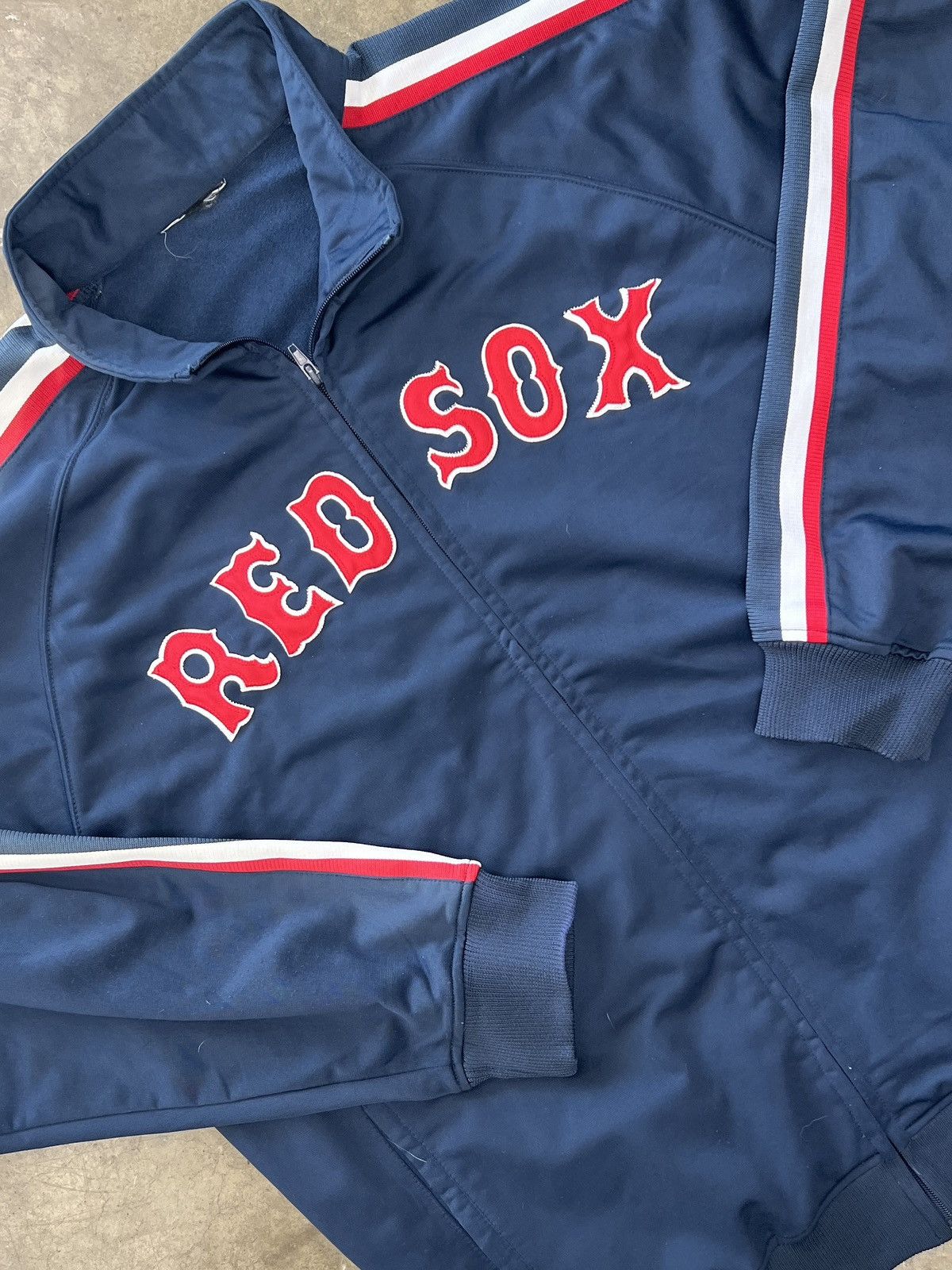 MLB × Vintage Vintage MLB Red Sox Stripe Sleeve Jacket XXL Size US XXL / EU 58 / 5 - 1 Thumbnail