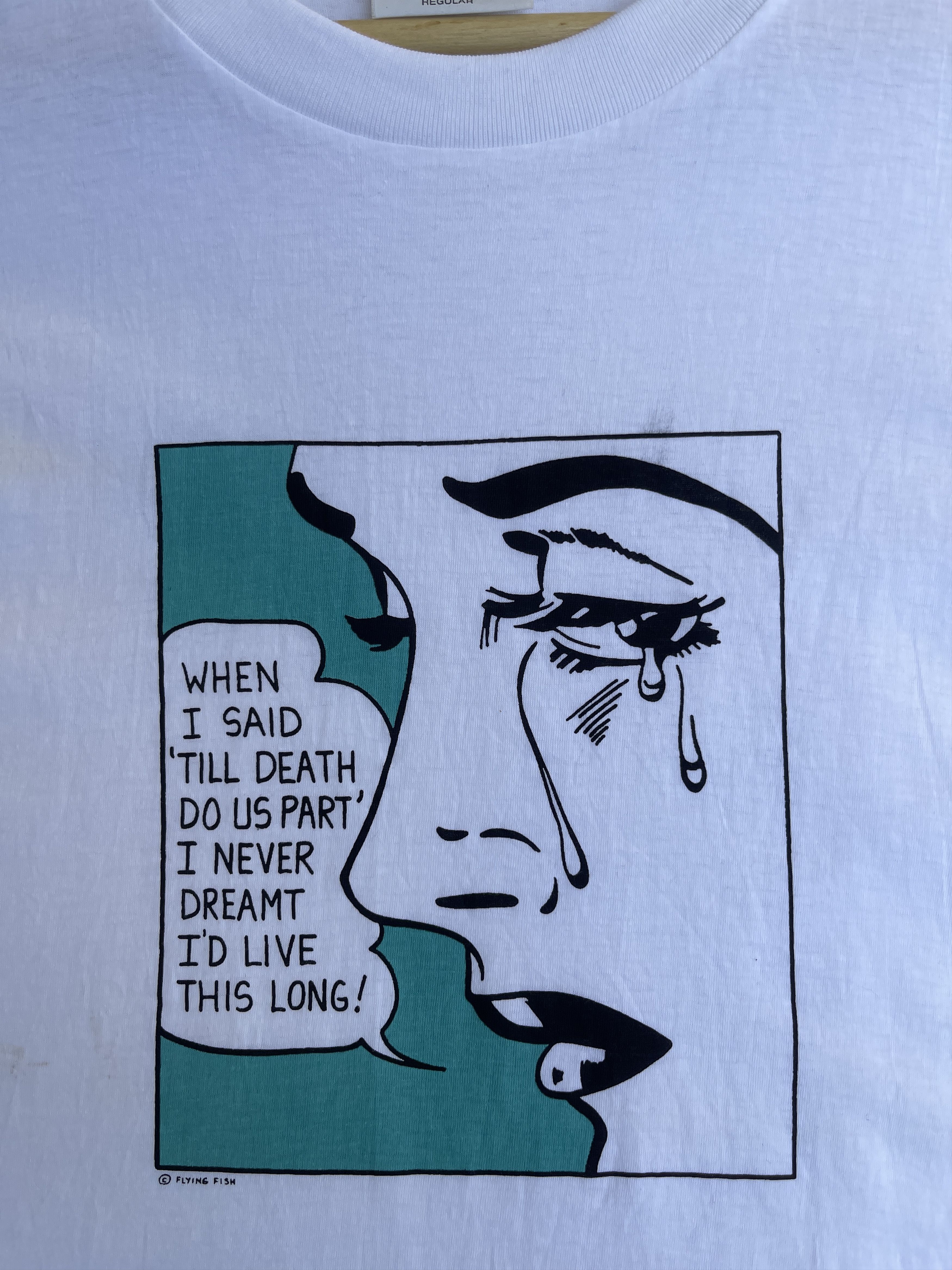 Art Comes First LastDrop🔥Rare🔥Vtg80s Roy Lichtenstein Flying Fish Pop Art Te Size US M / EU 48-50 / 2 - 11 Thumbnail