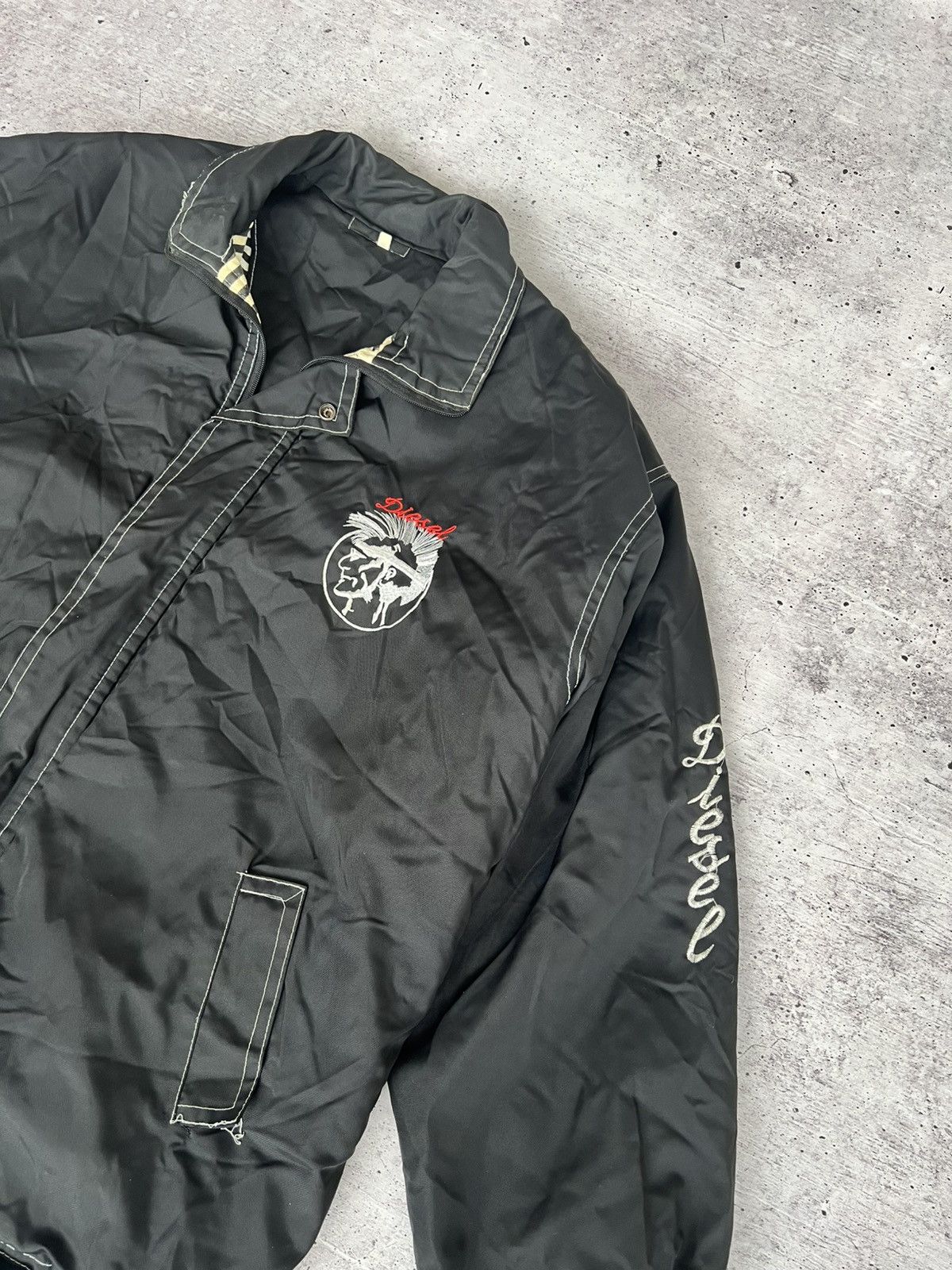 Diesel × Vintage Diesel Vintage Big Logo Black y2k Jacket Size US XL / EU 56 / 4 - 7 Thumbnail