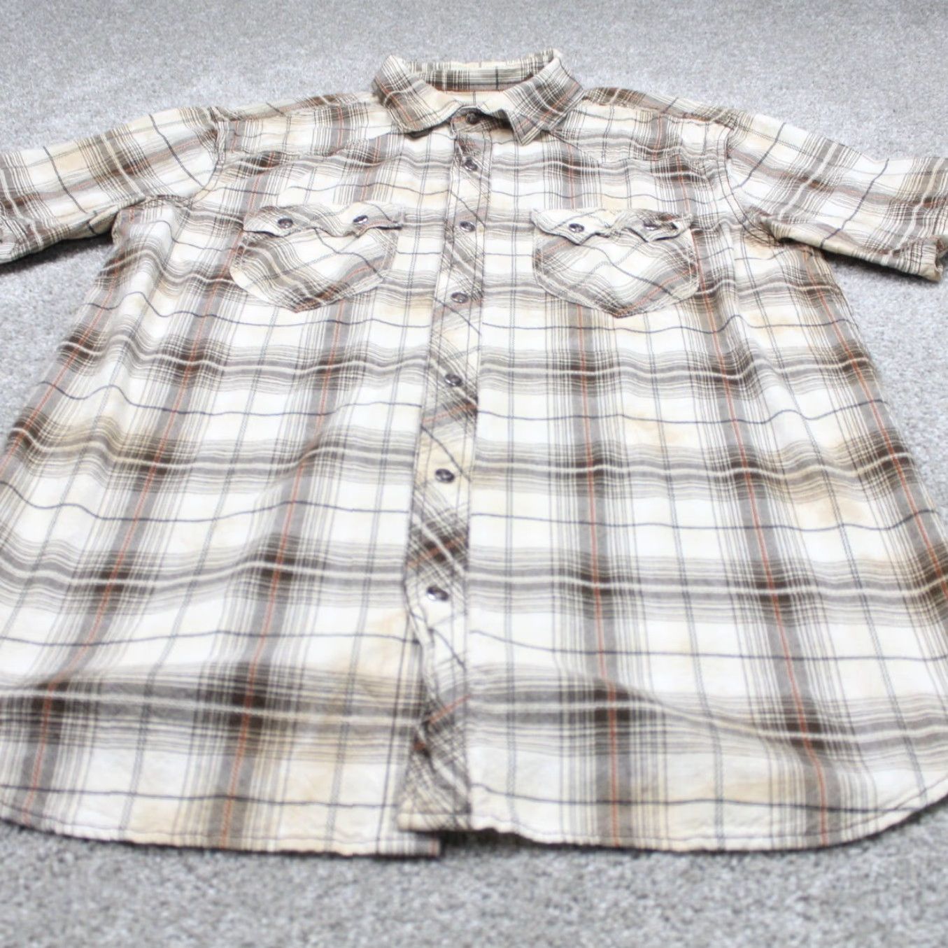 Doublet Bit & Bridle Pearl Snap Shirt Mens Large Brown Cotton Western S/S Double Pockets Shirt Size US L / EU 52-54 / 3 - 3 Thumbnail