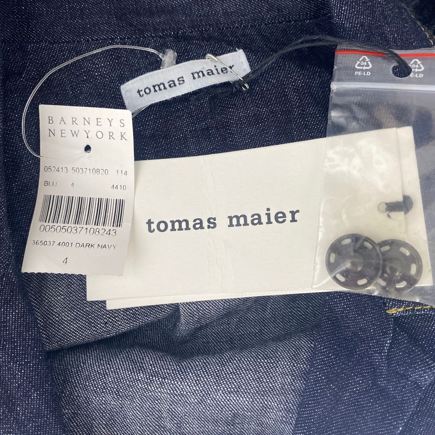 Tomas Maier NWT Tomas Maier Denim Long Sleeve Belted Shirtdress Womens 4 Size S / US 4 / IT 40 - 6 Thumbnail