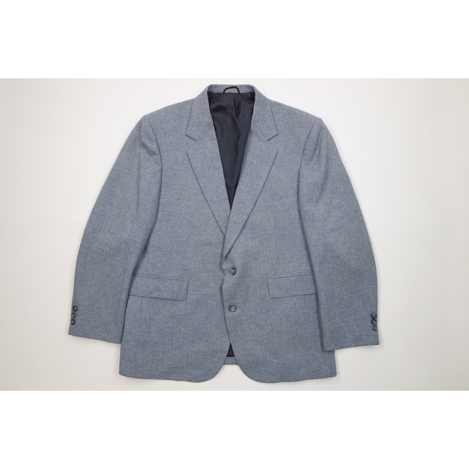 Vintage Vintage 70s Streetwear 2 Piece Chambray Knit Suit Size 44S - 2 Thumbnail