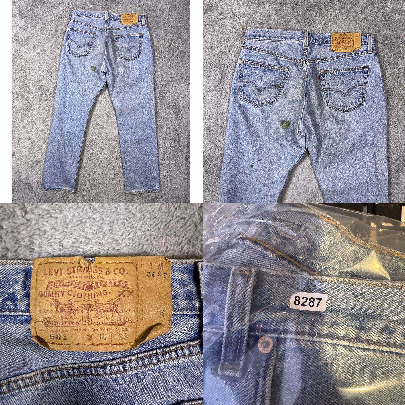 Levi's VINTAGE Levi'S Jeans Mens 33 Blue 501xx Men 33x31 USA Made Paper Tag Button Fly Trashed Size US 33 - 9 Thumbnail