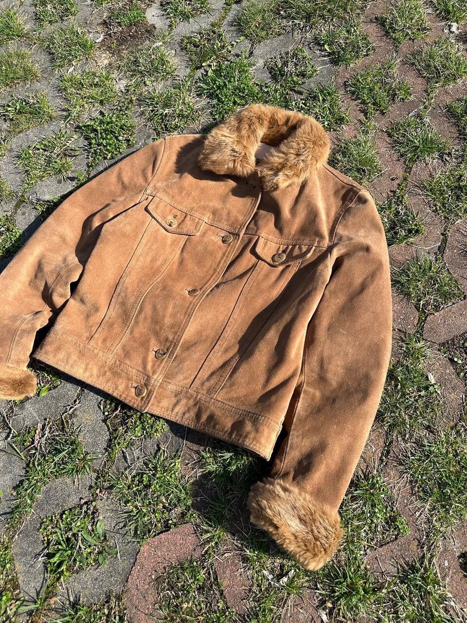 Vintage Vintage Avantgarde Real Suede Leather Fur Jacket Size M / US 6-8 / IT 42-44 - 4 Thumbnail