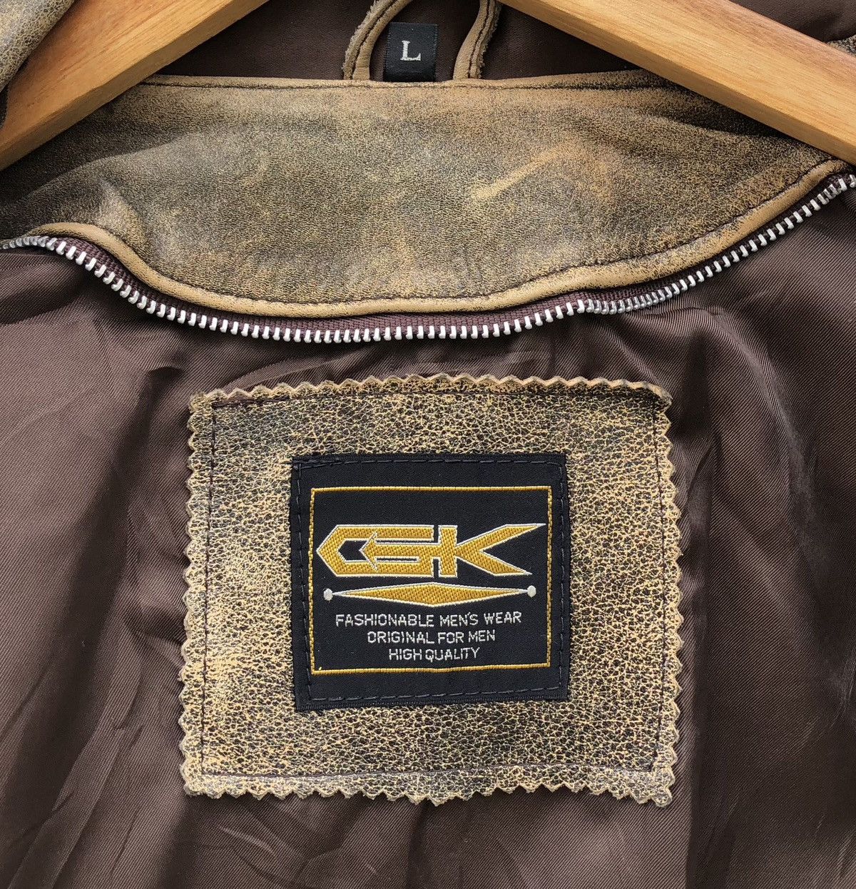 Vintage Vintage 90s GK Global Cowhide Leather Bomber Jacket Size US L / EU 52-54 / 3 - 19 Thumbnail