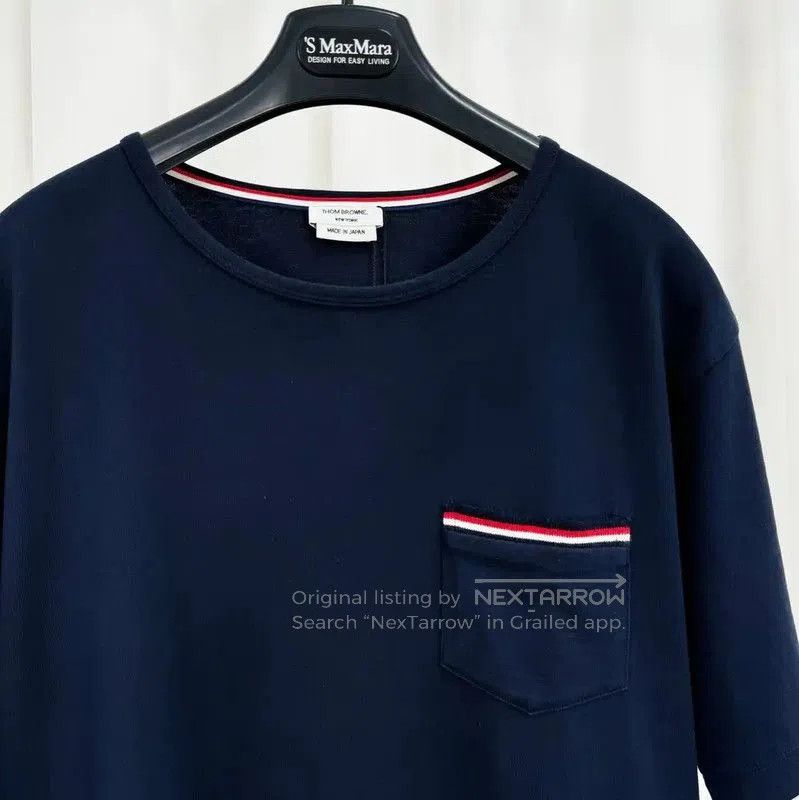 Thom Browne Thom Browne Navy Striped Short Sleeve T-Shirt . Size US M / EU 48-50 / 2 - 3 Thumbnail
