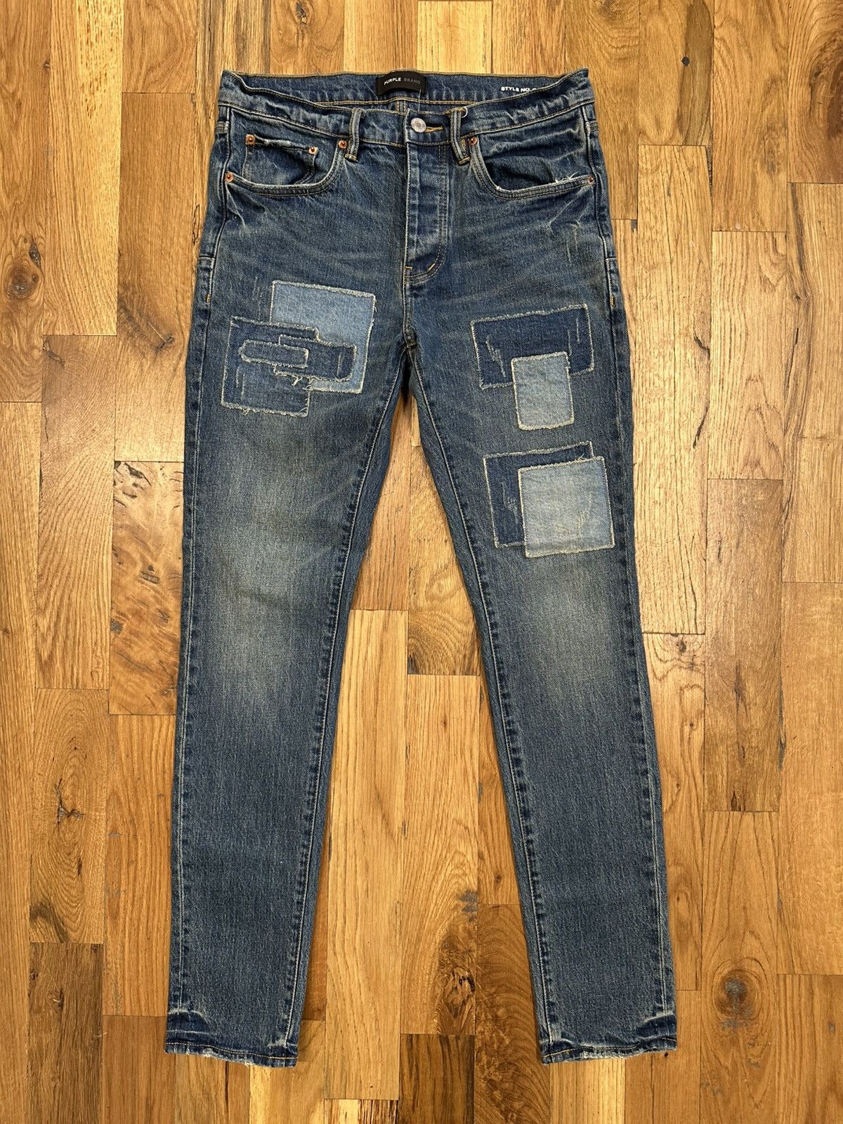 Purple Brand Purple Brand Patched Blue Denim Jeans Size 32 Size US 32 / EU 48 - 1 Thumbnail