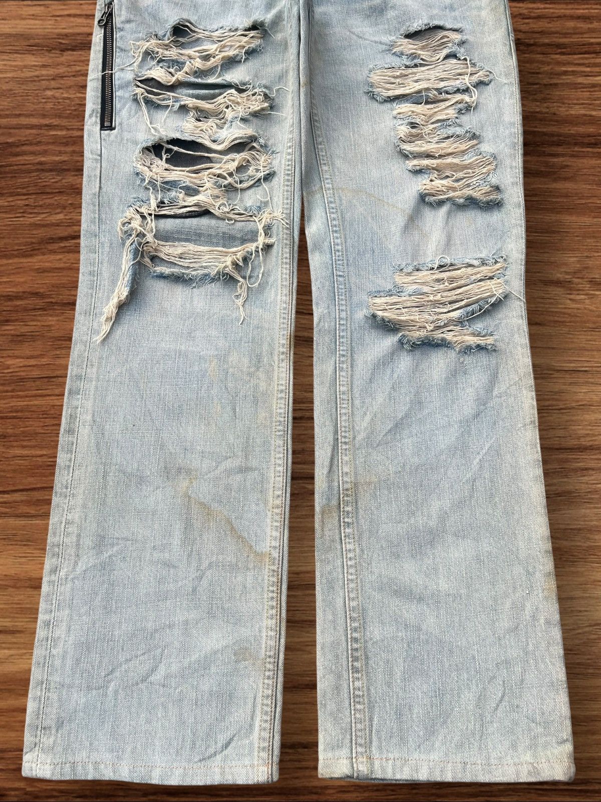 Levi's × Levi's Vintage Clothing Vintage Y2K Levi’s 511 Blue Washed Distressed Slim Fit Jeans Size US 32 / EU 48 - 5 Thumbnail
