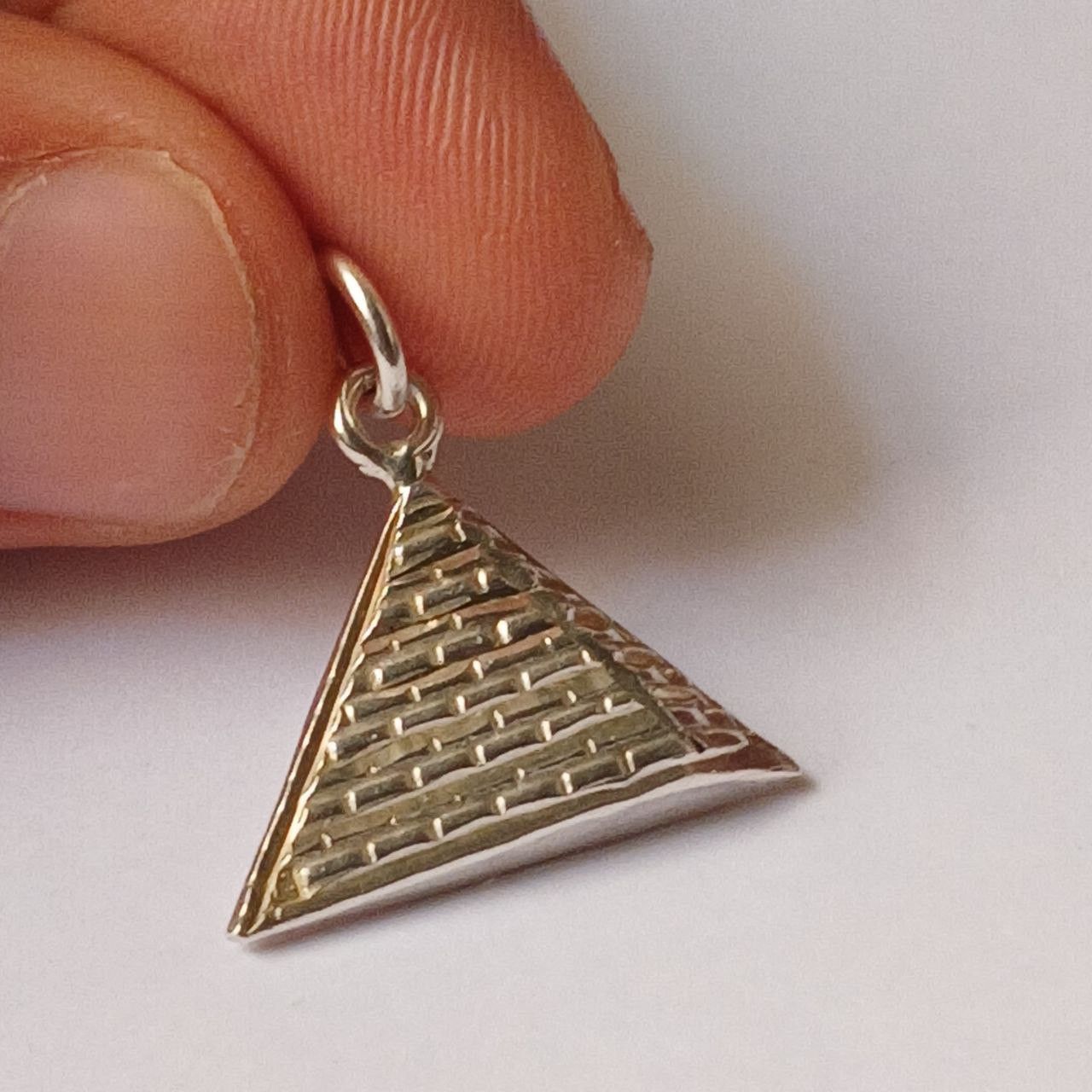 Sterling Silver 925 Silver Pyramid Pendant – Egyptian Style Pharaoh Size ONE SIZE - 1 Thumbnail