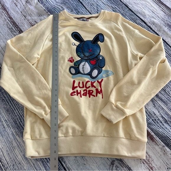 Other BKYS Lucky Charm Embroidered Butter Yellow Sweatshirt Size US L / EU 52-54 / 3 - 8 Thumbnail