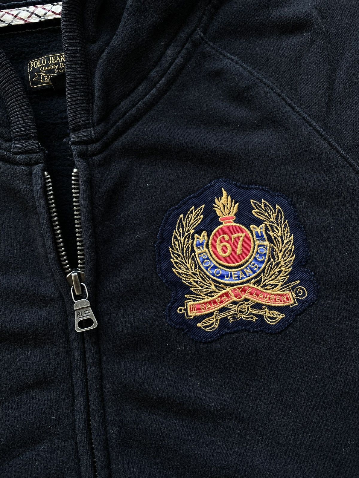 Polo Ralph Lauren Black Polo Ralph Lauren “67” Zip Up Hoodie Size US L / EU 52-54 / 3 - 4 Thumbnail