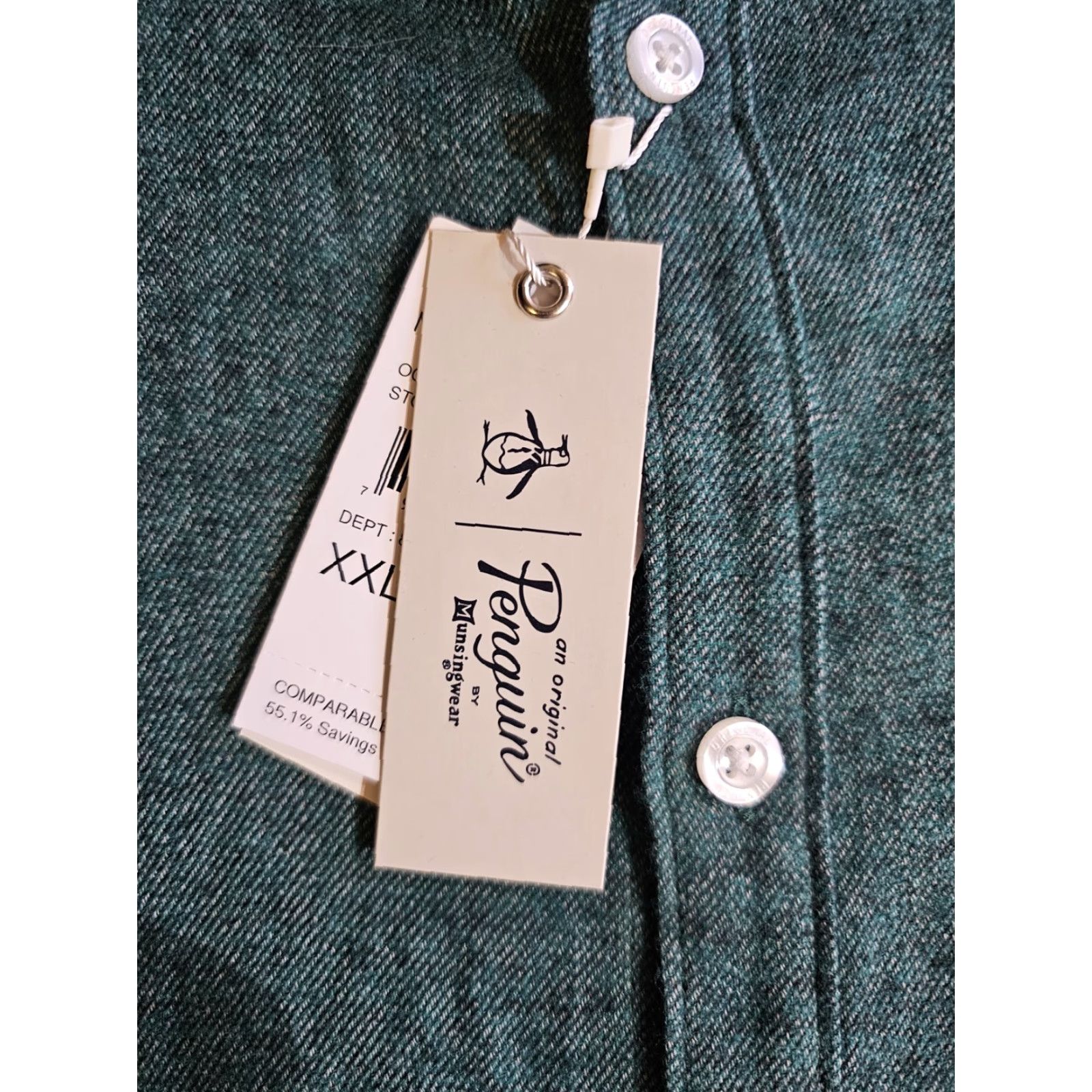 Original Penguin VINTAGE Original Penguin Button-Up Shirt Mens 2XL Green Shirt Classic Preppy Size US XXL / EU 58 / 5 - 5 Thumbnail