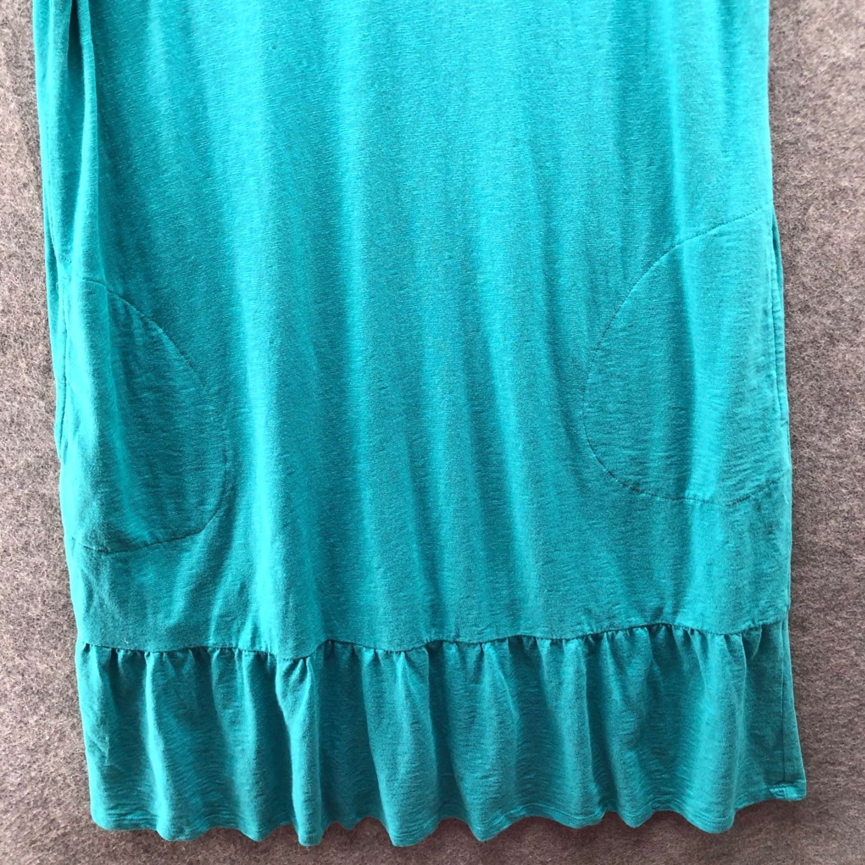 J. Jill J. Jill Flounced Hem V-Neck Sleeveless Dress Womens M Teal Midi Knit Pullover Size M / US 6-8 / IT 42-44 - 6 Thumbnail