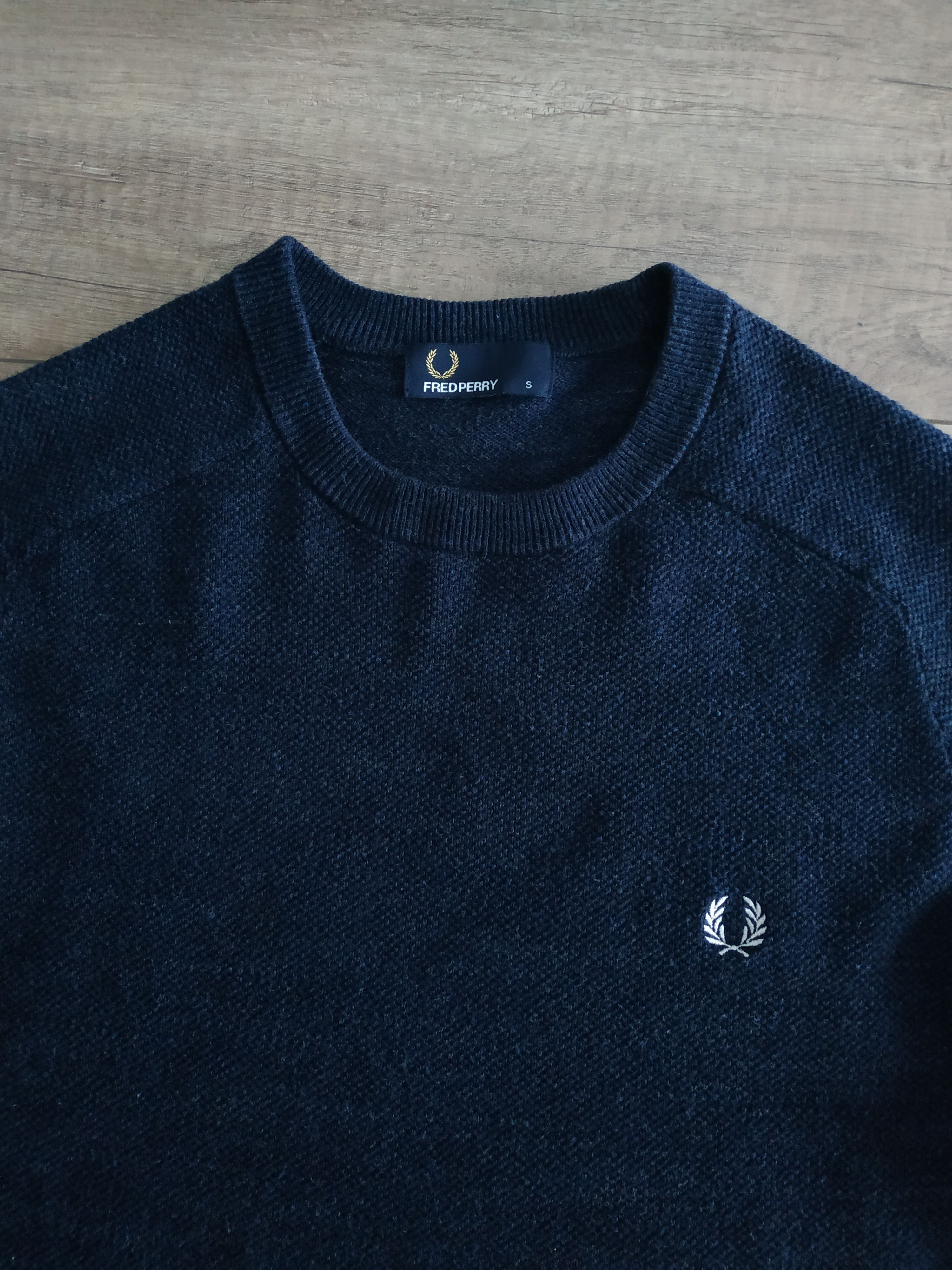 Fred Perry Fred Perry Men's Navy Knit Sweater Jumper Pullover, s. SMALL Size US S / EU 44-46 / 1 - 5 Thumbnail