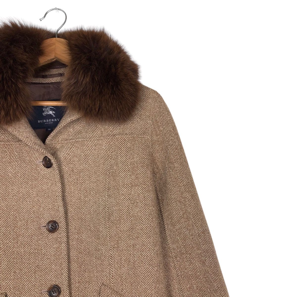 Burberry 🔥Vintage Wool Jacket Burberry Nova Check Mink Fur Collar Size US M / EU 48-50 / 2 - 6 Thumbnail