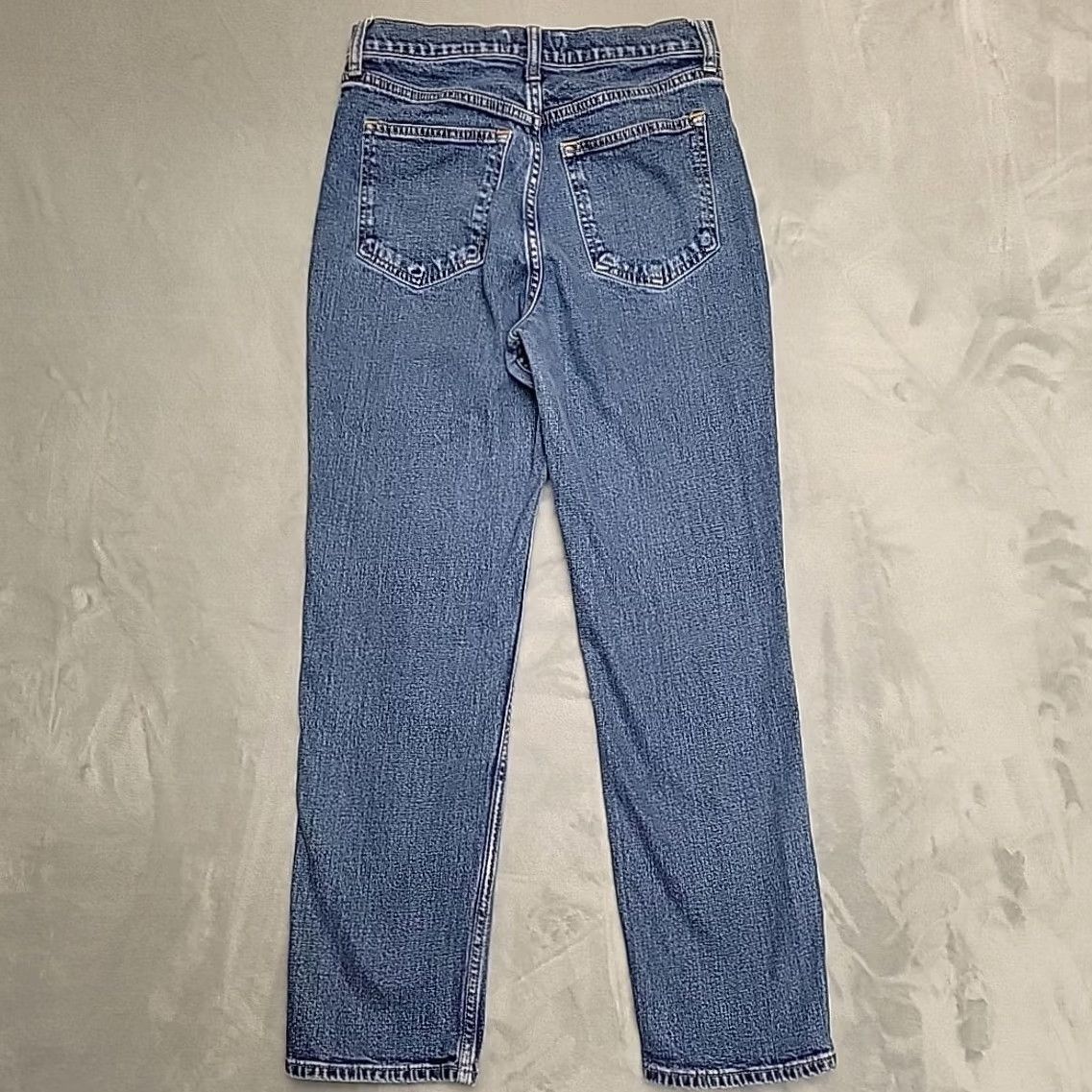 Abercrombie & Fitch Abercrombie & Fitch Jeans Womens 29 Blue Denim Ankle Straight Ultra High Rise 5-Pocket Cotton Spandex Zip Medium Wash Size 29" - 5 Thumbnail