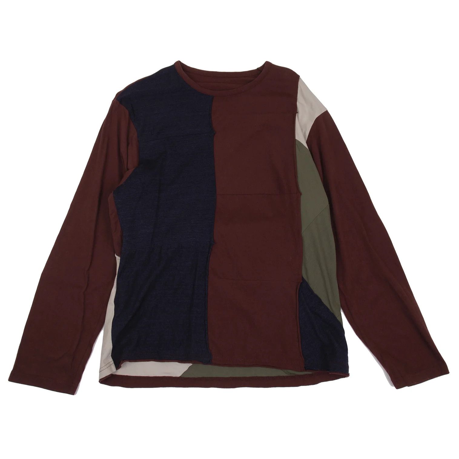 Yohji Yamamoto Outseam Panel Switching Cut Sew Top in Greige Wine Size US M / EU 48-50 / 2 - 1 Thumbnail