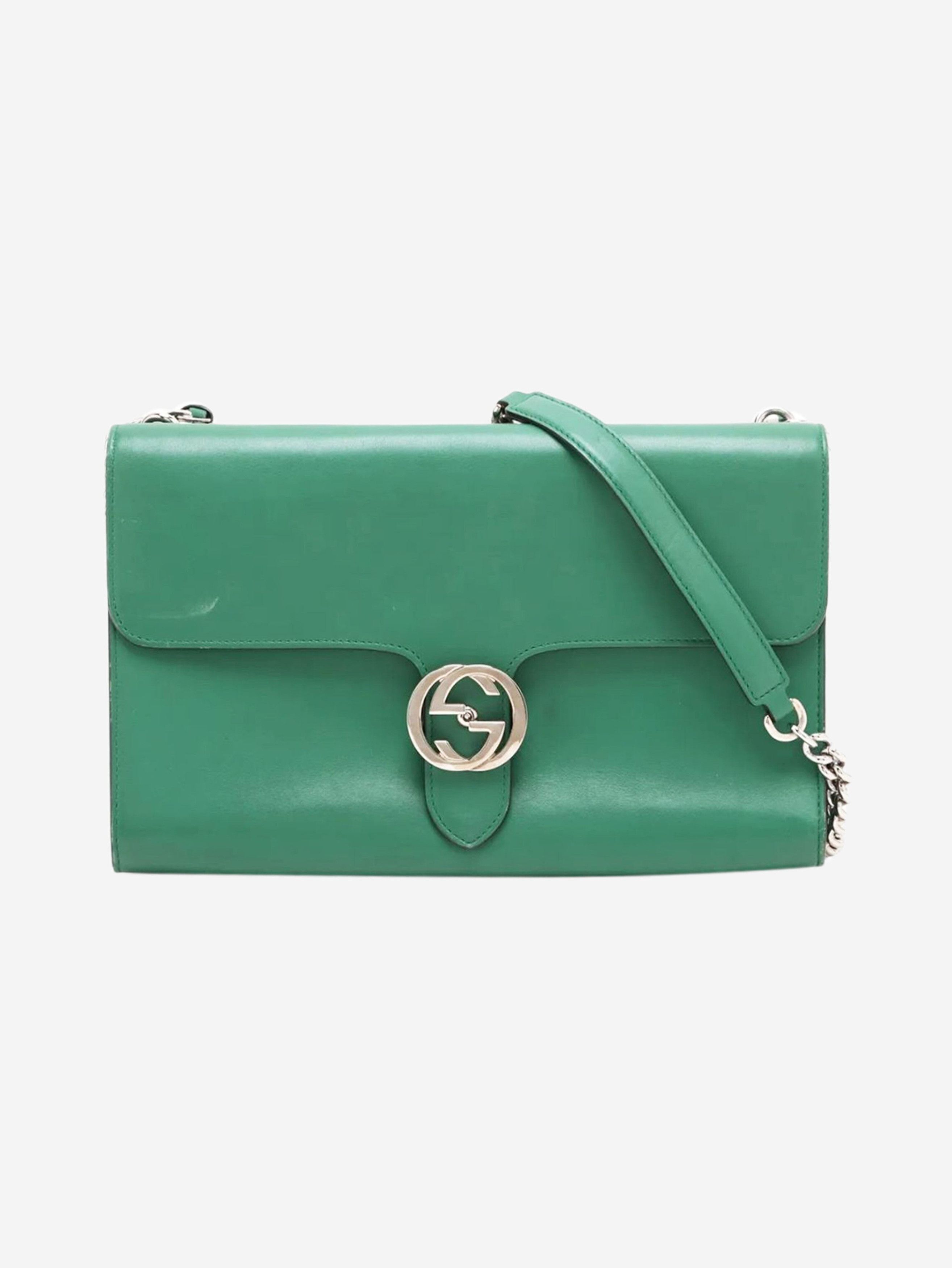 Gucci Green Interlocking G leather chain shoulder bag Size ONE SIZE - 1 Thumbnail